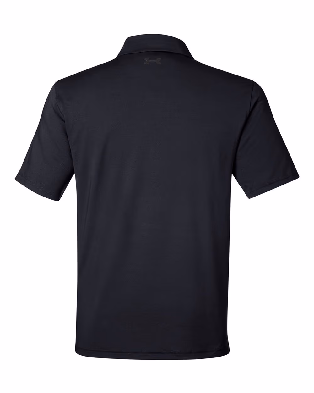 Custom Under Armour Men's Recycled Polo - Black/ White flat back