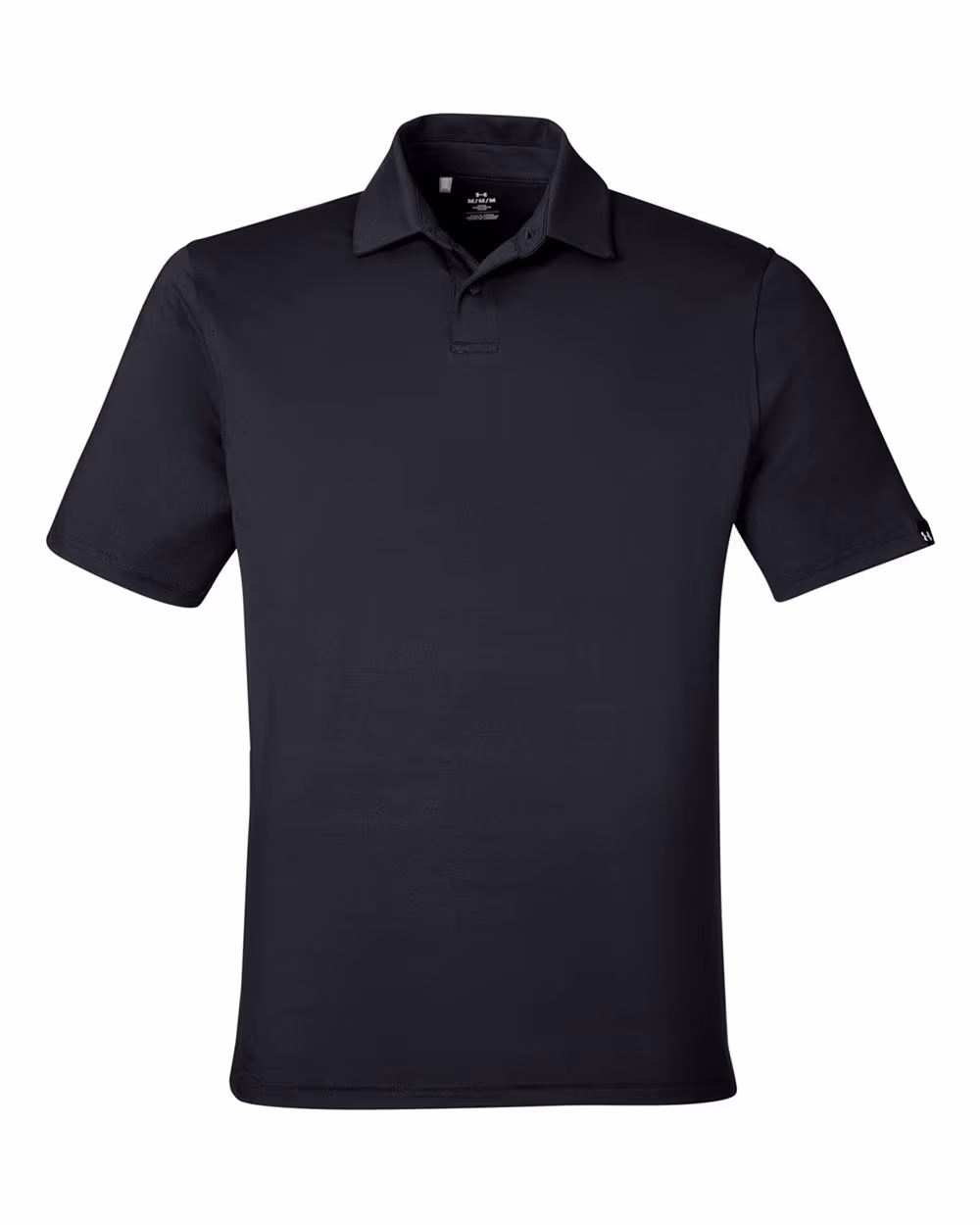 Custom Under Armour Men's Recycled Polo - Black/ White flat front