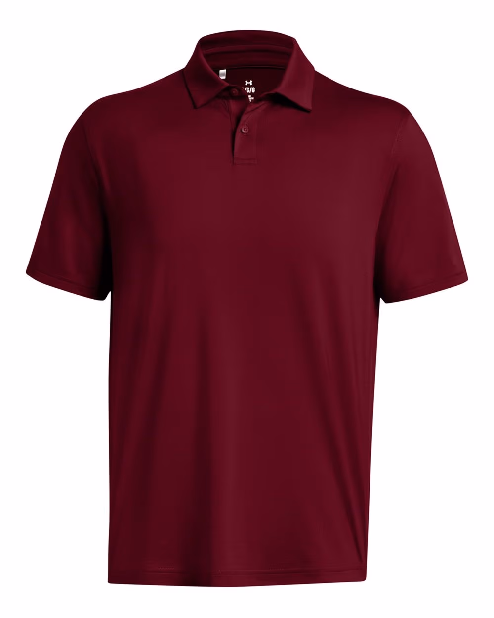 Custom Under Armour Men's Recycled Polo - Cardinal/ White flat front