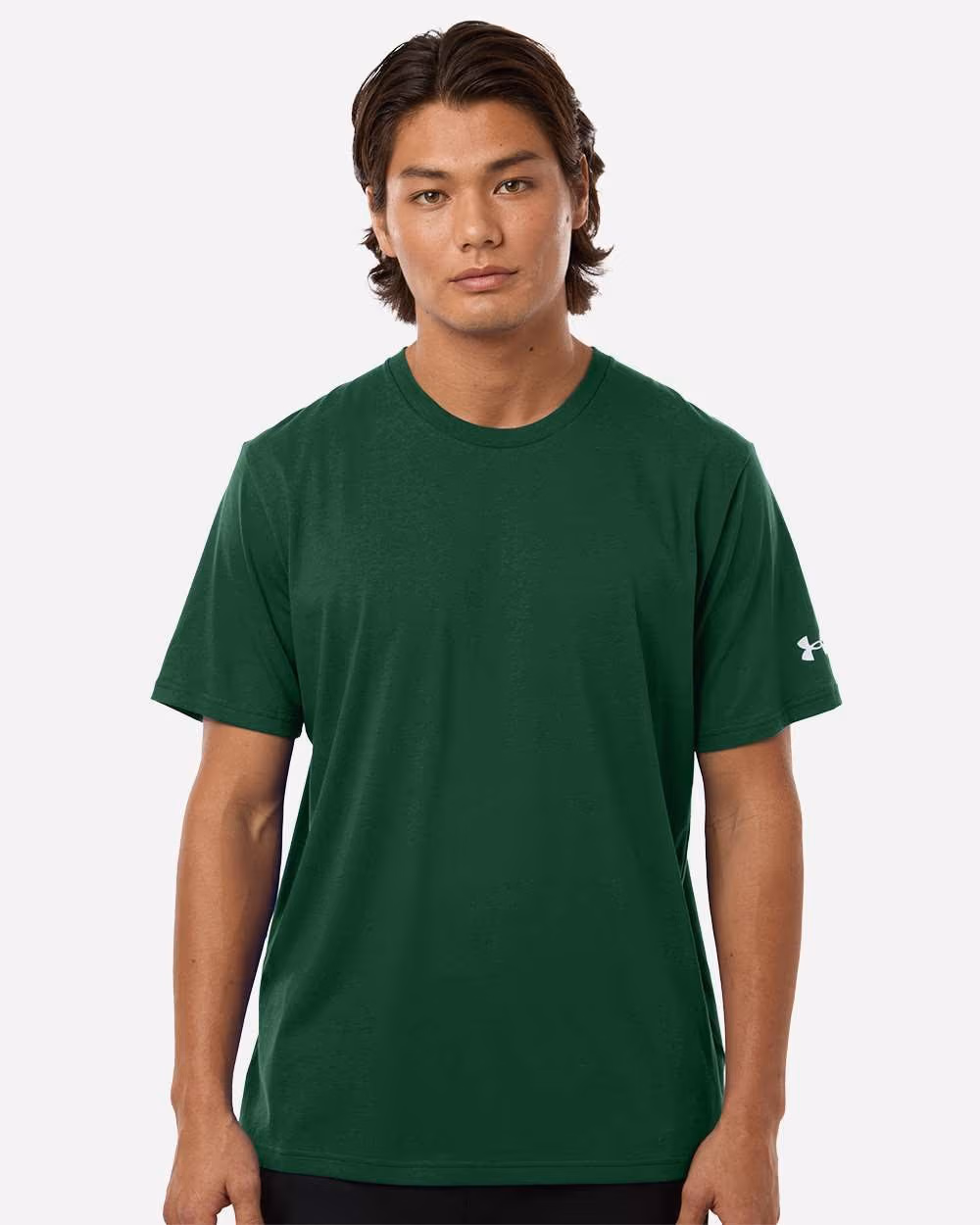 Custom Under Armour Men's Athletic 2.0 T-Shirt - Forest Green/ White front