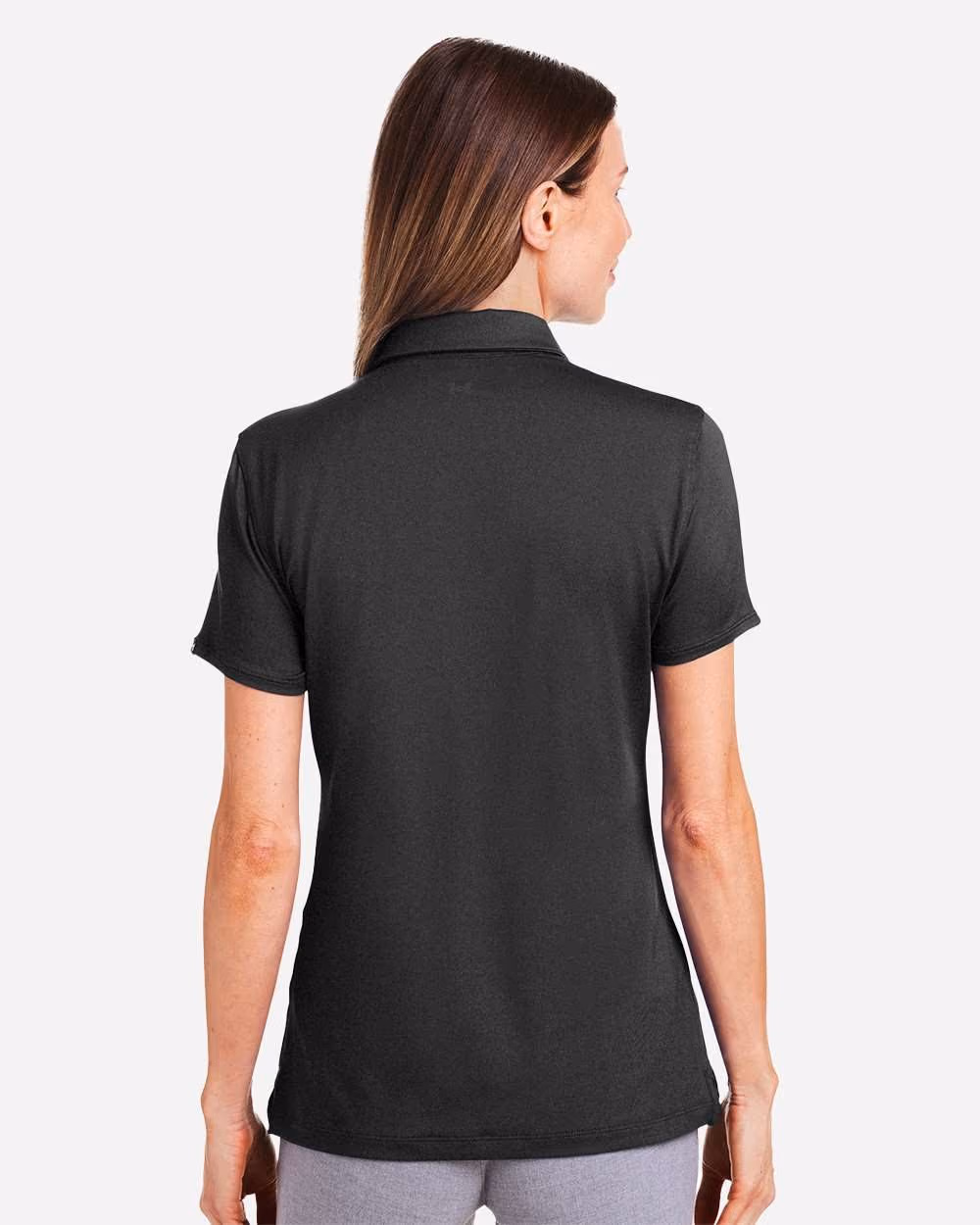 Custom Under Armour Women's Recycled Polo - Black/ White back