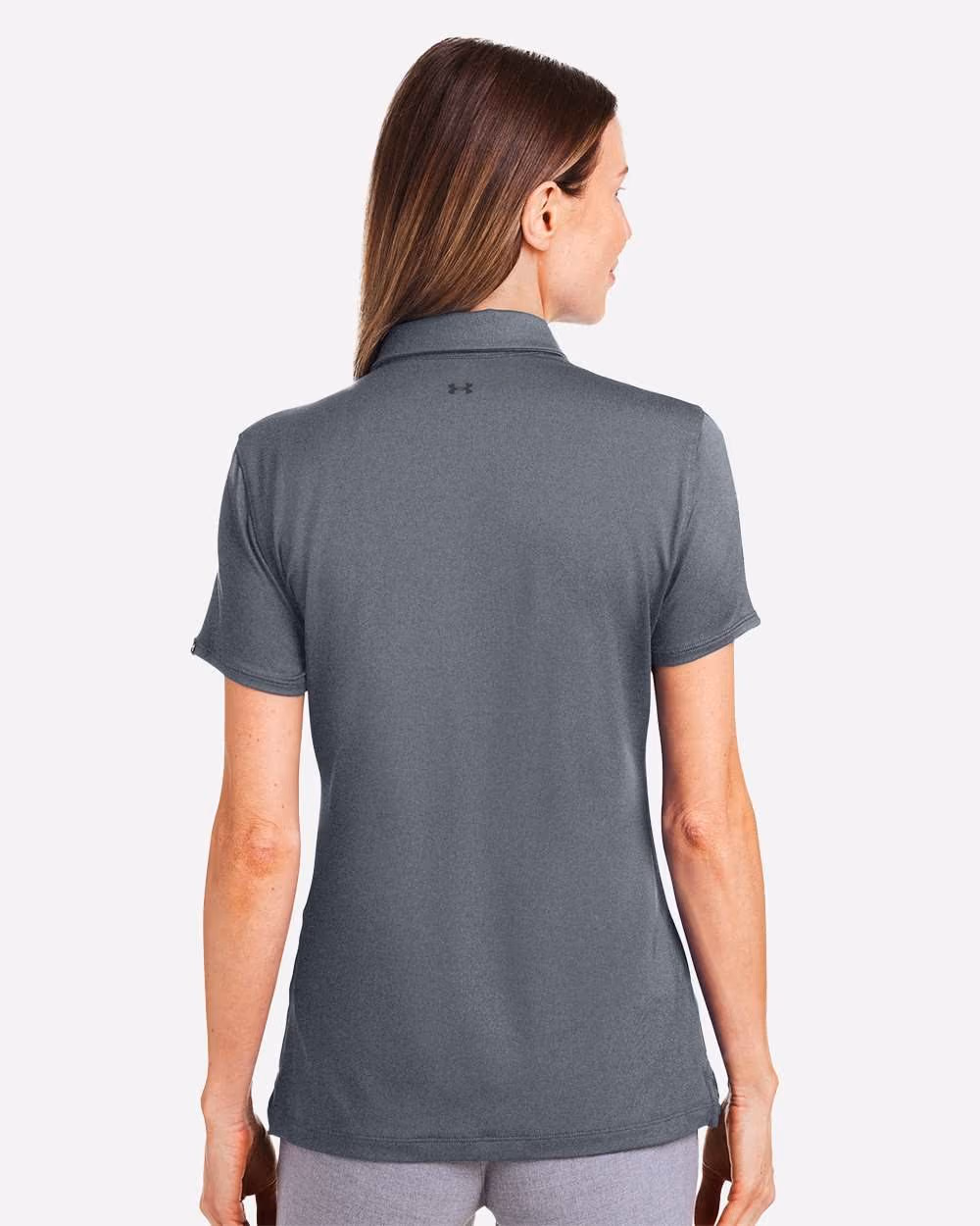 Custom Under Armour Women's Recycled Polo - Castlerock/ White back