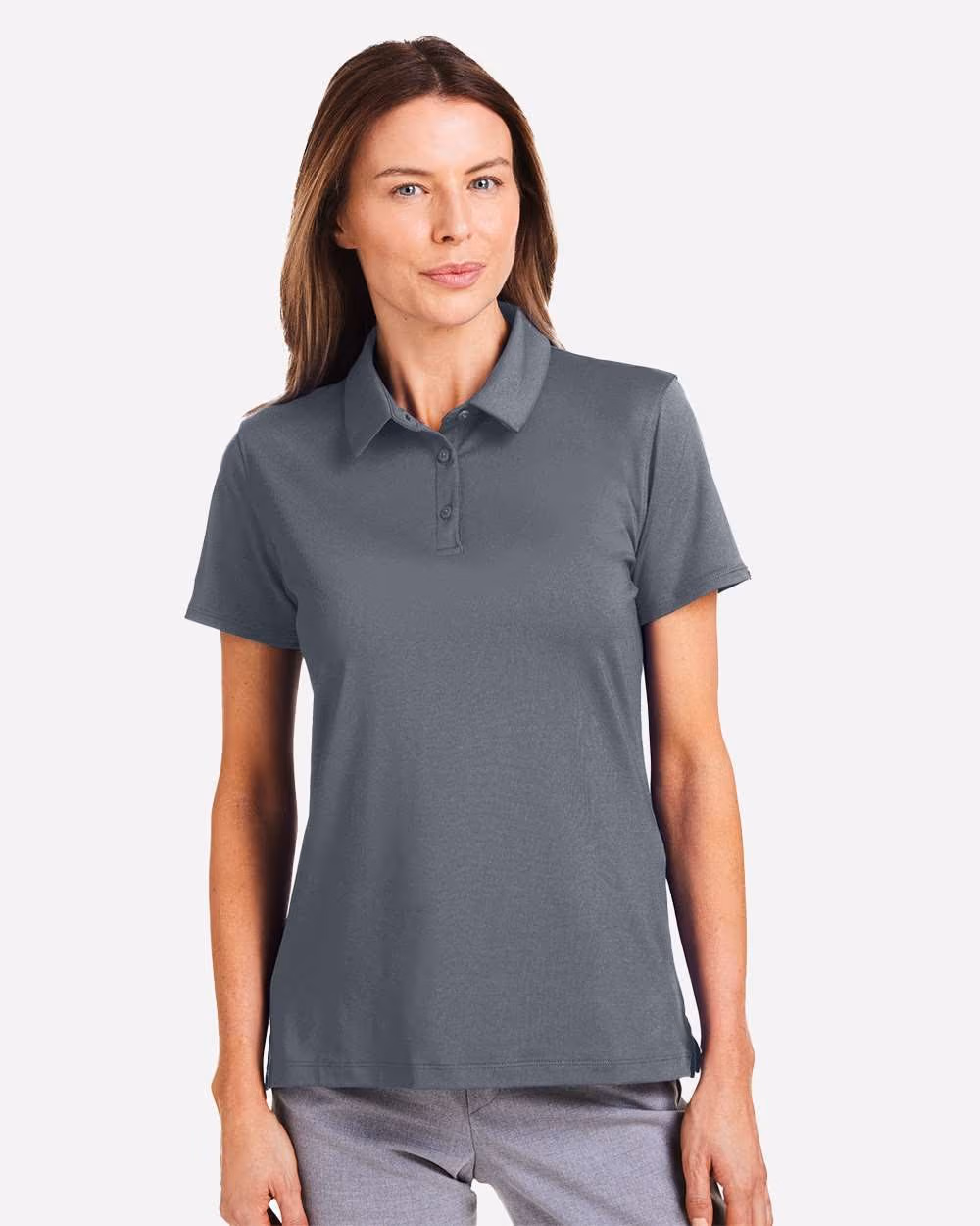 Custom Under Armour Women's Recycled Polo - Castlerock/ White front