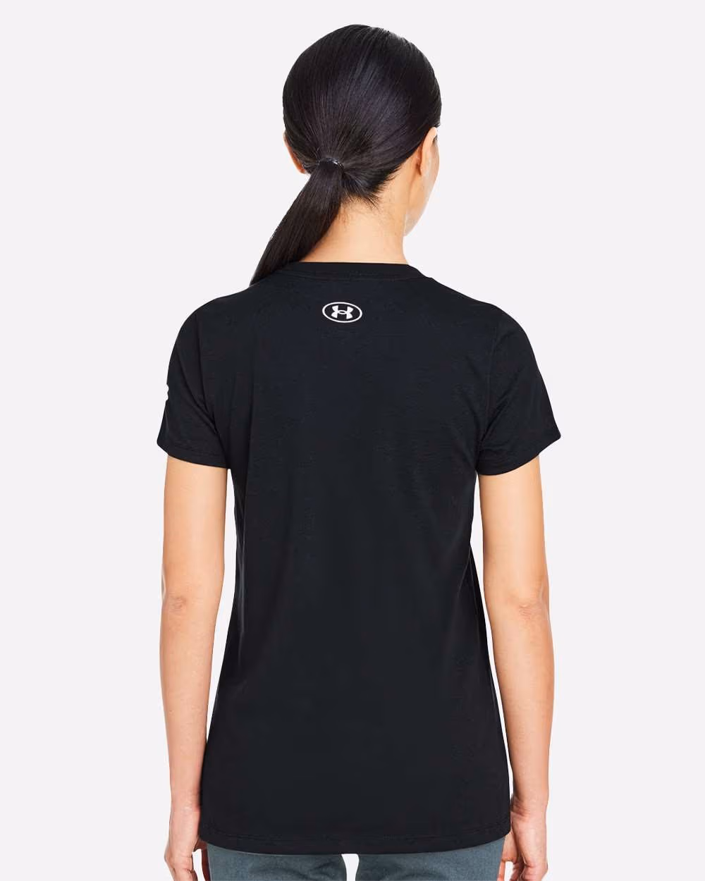 Custom Under Armour Women's Athletic 2.0 T-Shirt - Black/ White back