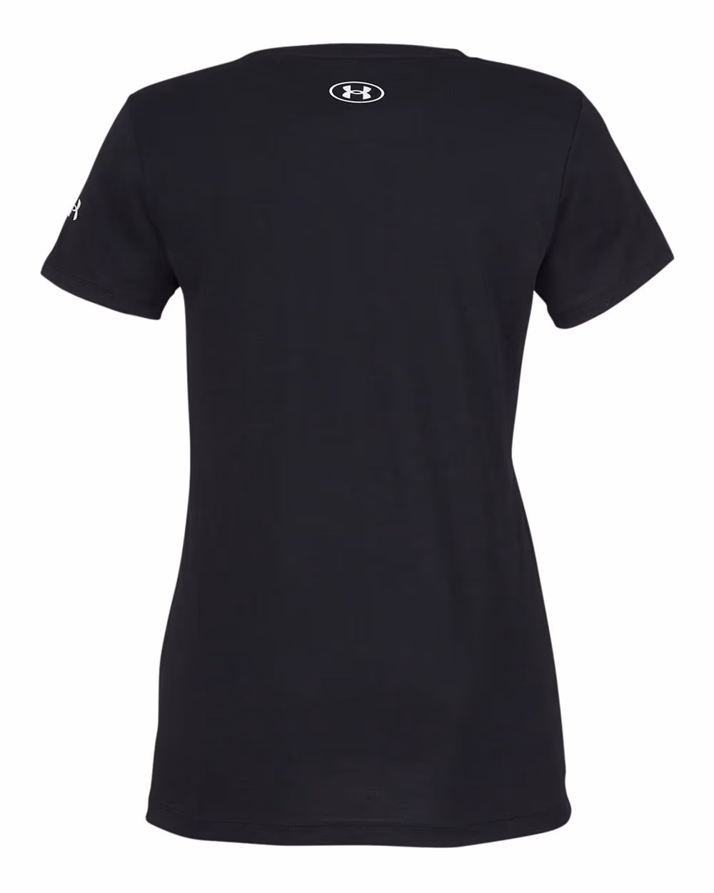 Custom Under Armour Women's Athletic 2.0 T-Shirt - Black/ White flat back