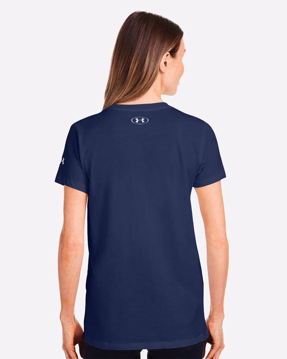 Custom Under Armour Women's Athletic 2.0 T-Shirt - Midnight Navy/ White back