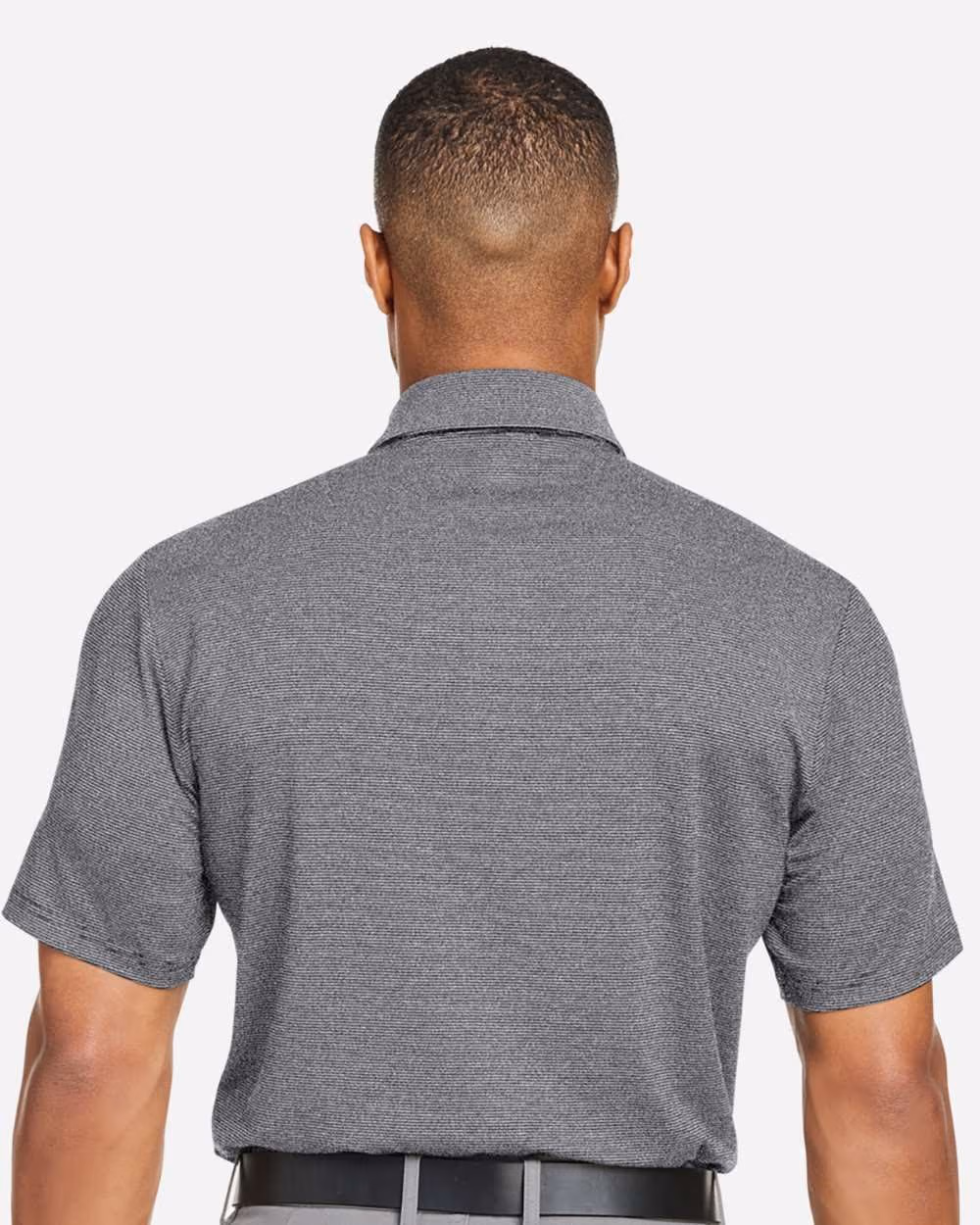 Custom Under Armour Men's Destin Drive "UA Playoff Team Stripe" Performance Polo - Black/ White back