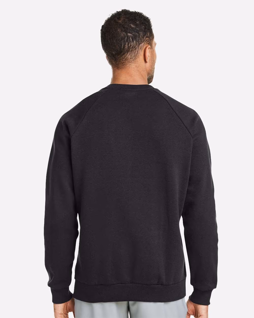 Custom Under Armour Men's Rival Fleece Crewneck Sweatshirt - Black/ White back