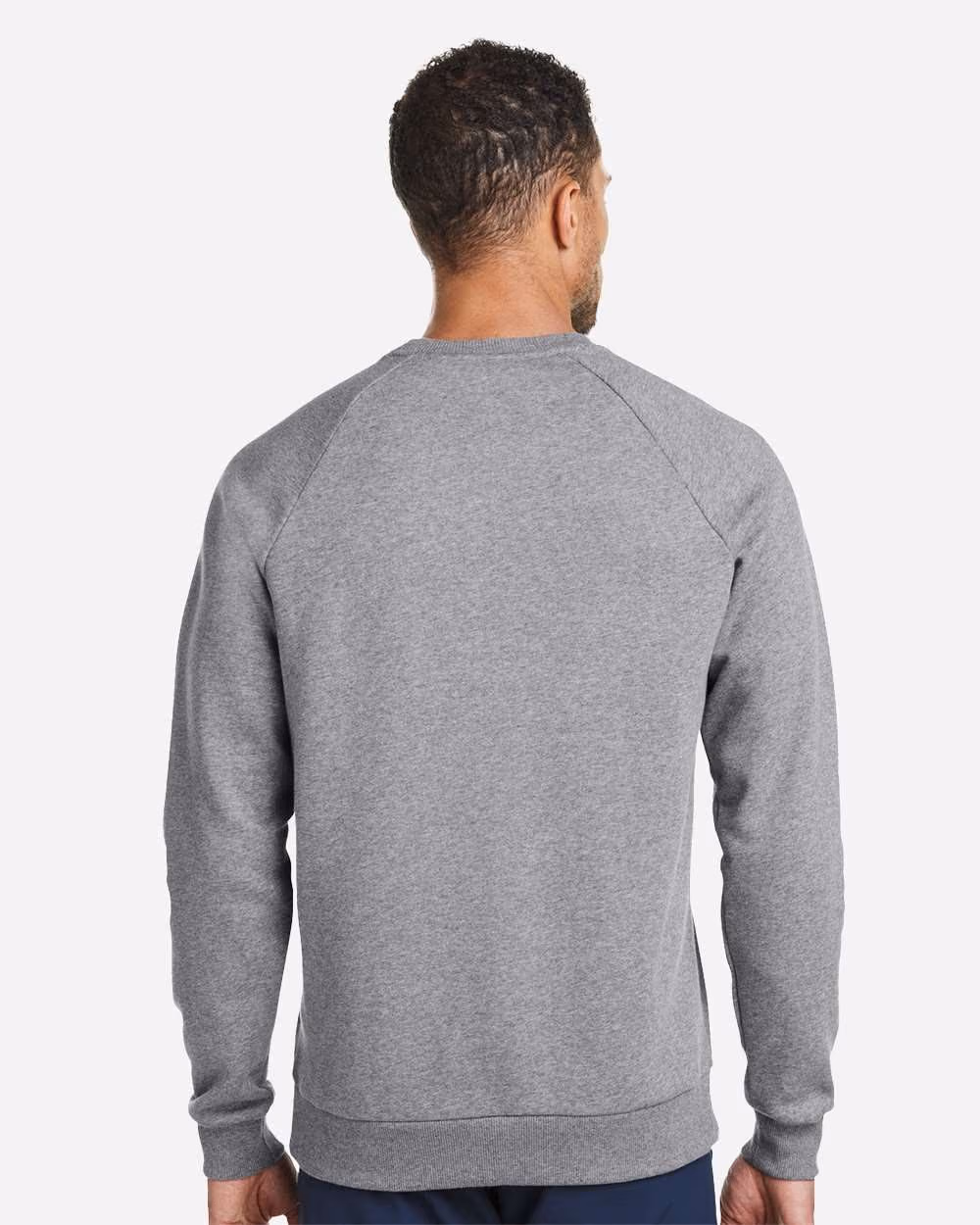 Custom Under Armour Men's Rival Fleece Crewneck Sweatshirt - CS Grey Light Heather/ White back