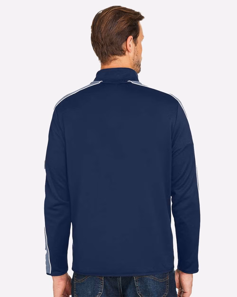 Custom Under Armour Men's Command 2.0 Quarter-Zip Pullover - Midnight Navy/ White back