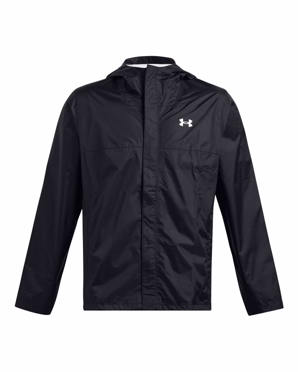 Custom Under Armour Men's Stormproof Cloudstrike 2.0 Jacket - Black/ White flat front