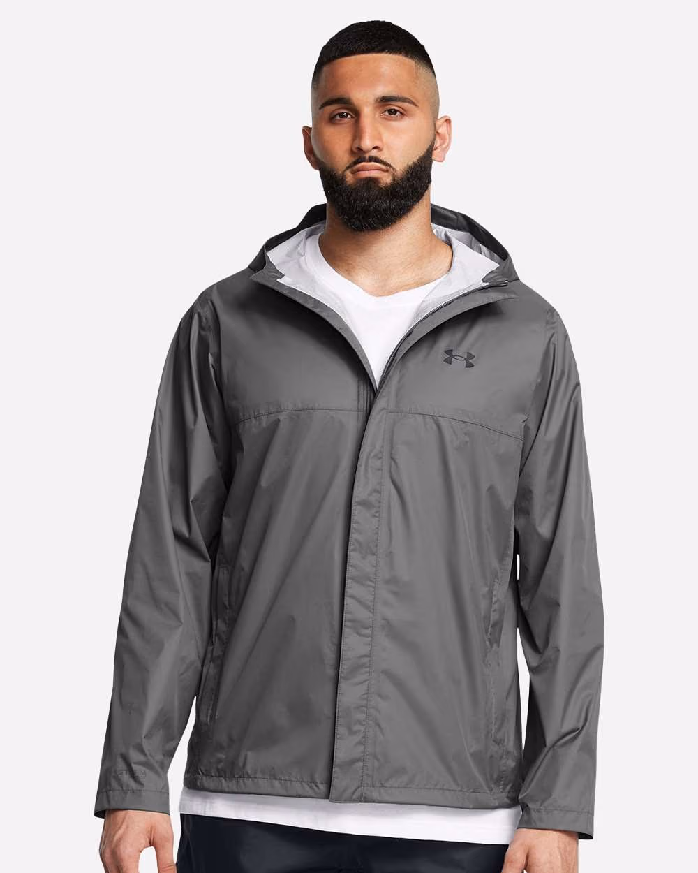 Custom Under Armour Men's Stormproof Cloudstrike 2.0 Jacket - Castlerock/ Black front