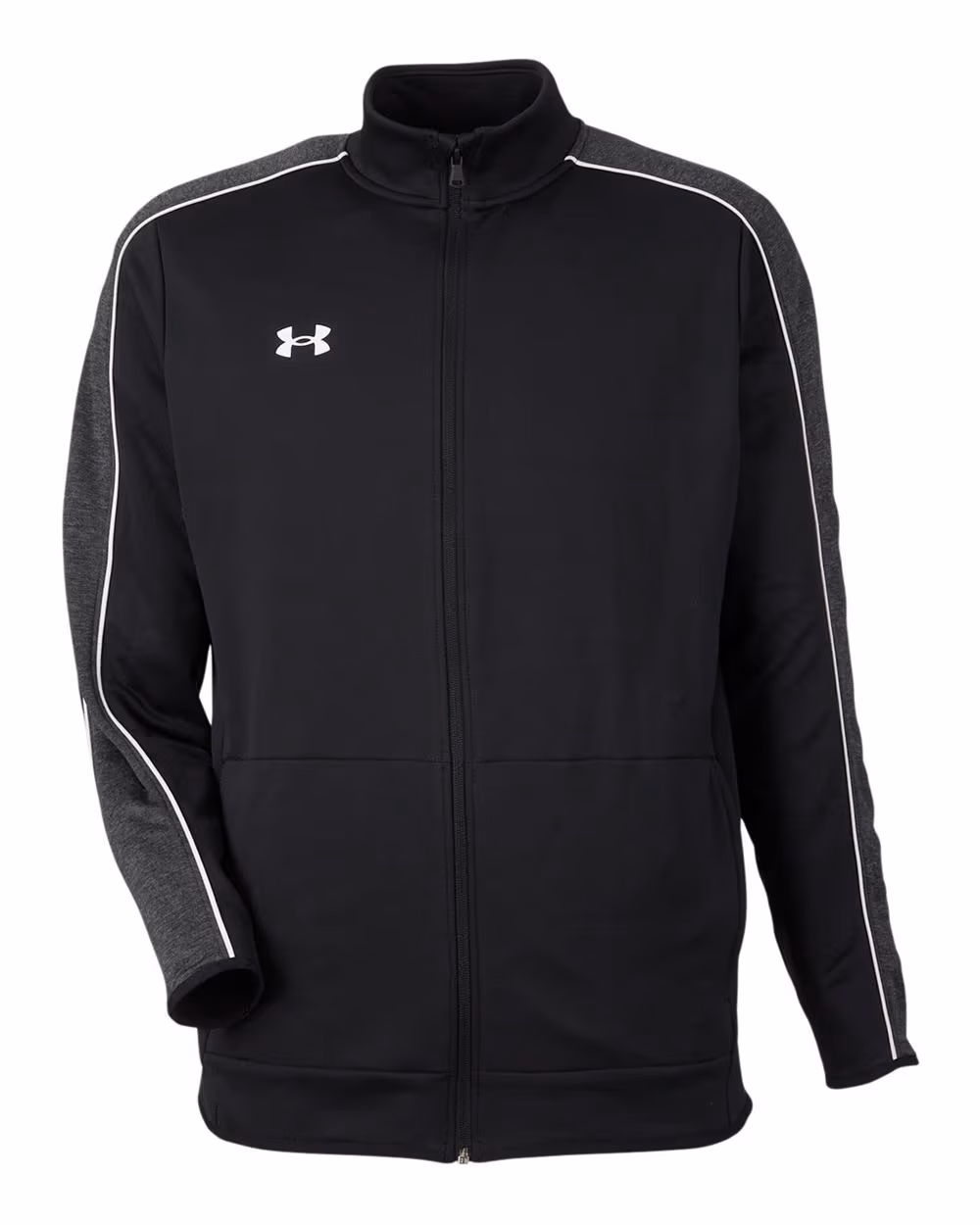 Custom Under Armour Men's Command Full-Zip 2.0 Jacket - Black/ White flat front