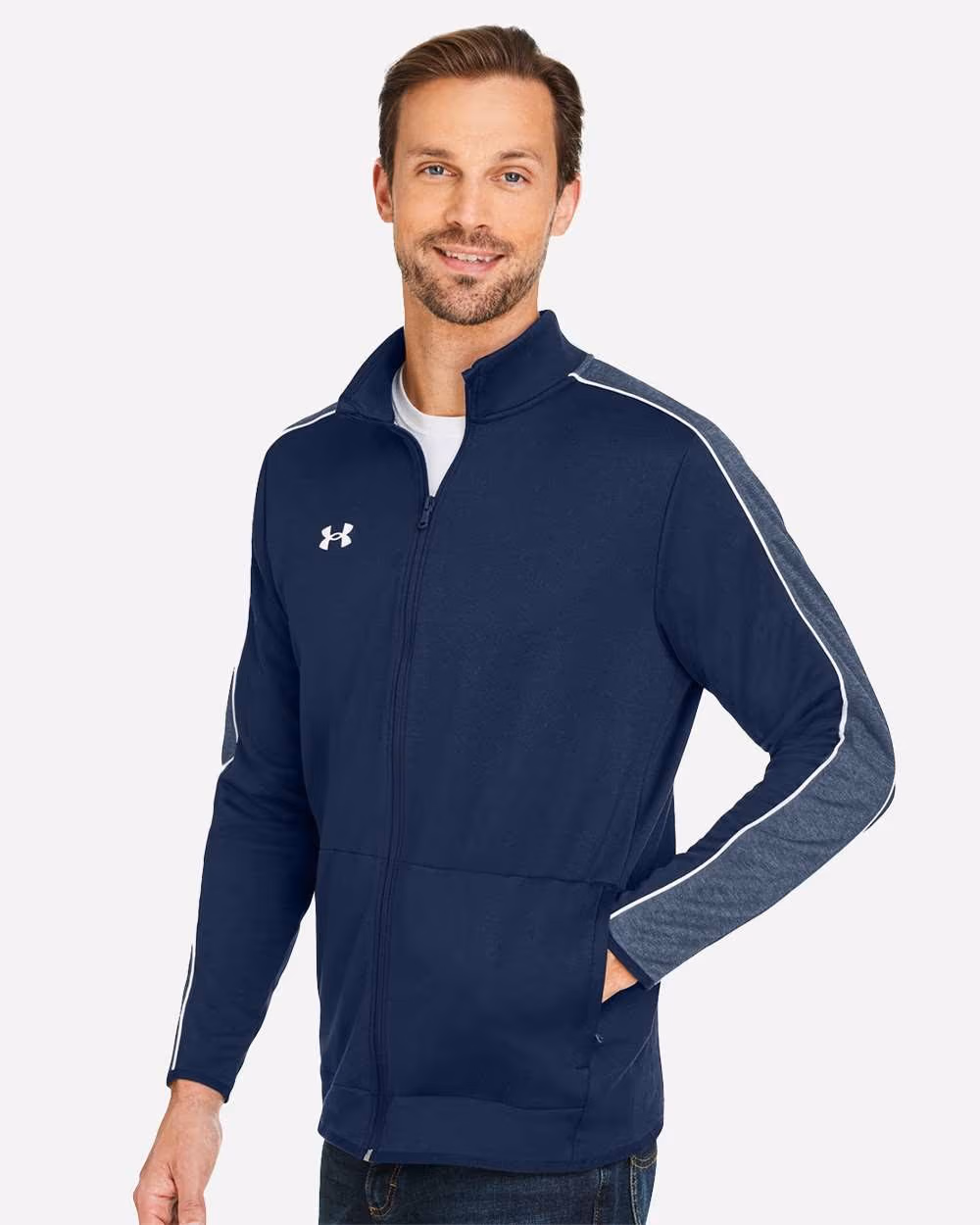 Custom Under Armour Men's Command Full-Zip 2.0 Jacket - Midnight Navy/ White side