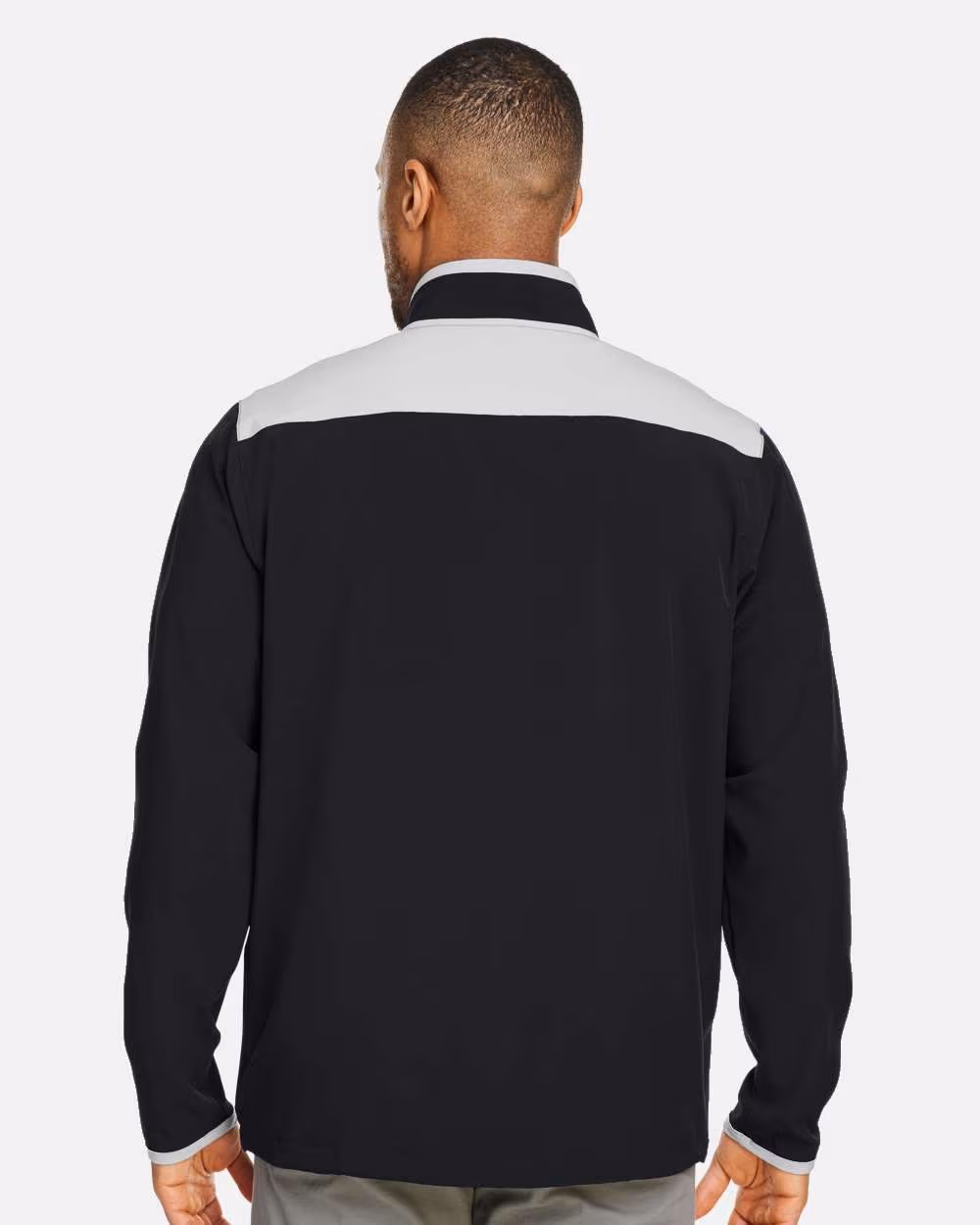 Custom Under Armour Men's Motivate 3.0 Quarter-Zip Pullover - Black/ Mod Grey/ White back