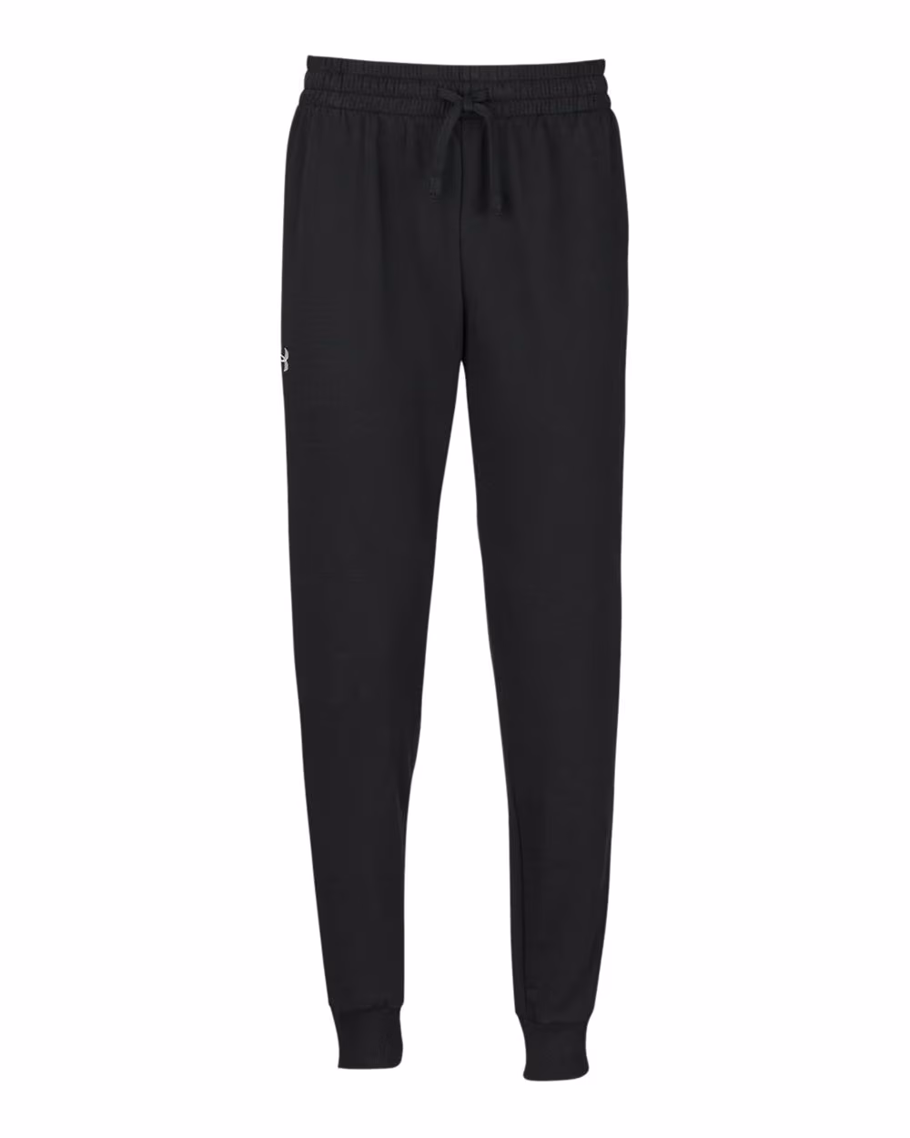 Custom Under Armour Unisex Rival Fleece Joggers - Black/ White flat front