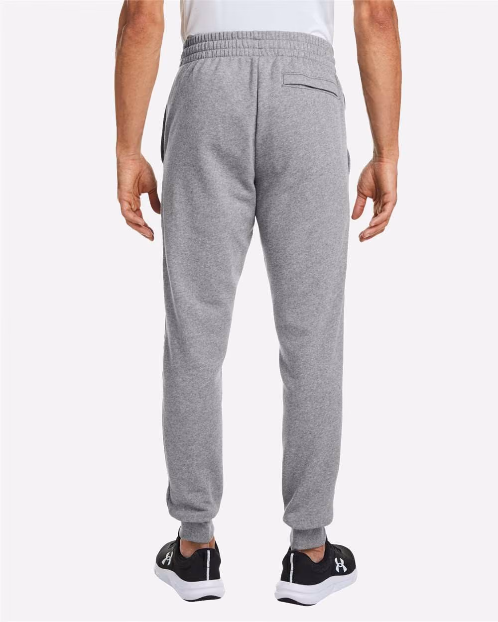 Custom Under Armour Unisex Rival Fleece Joggers - CS Grey Light Heather/ White back