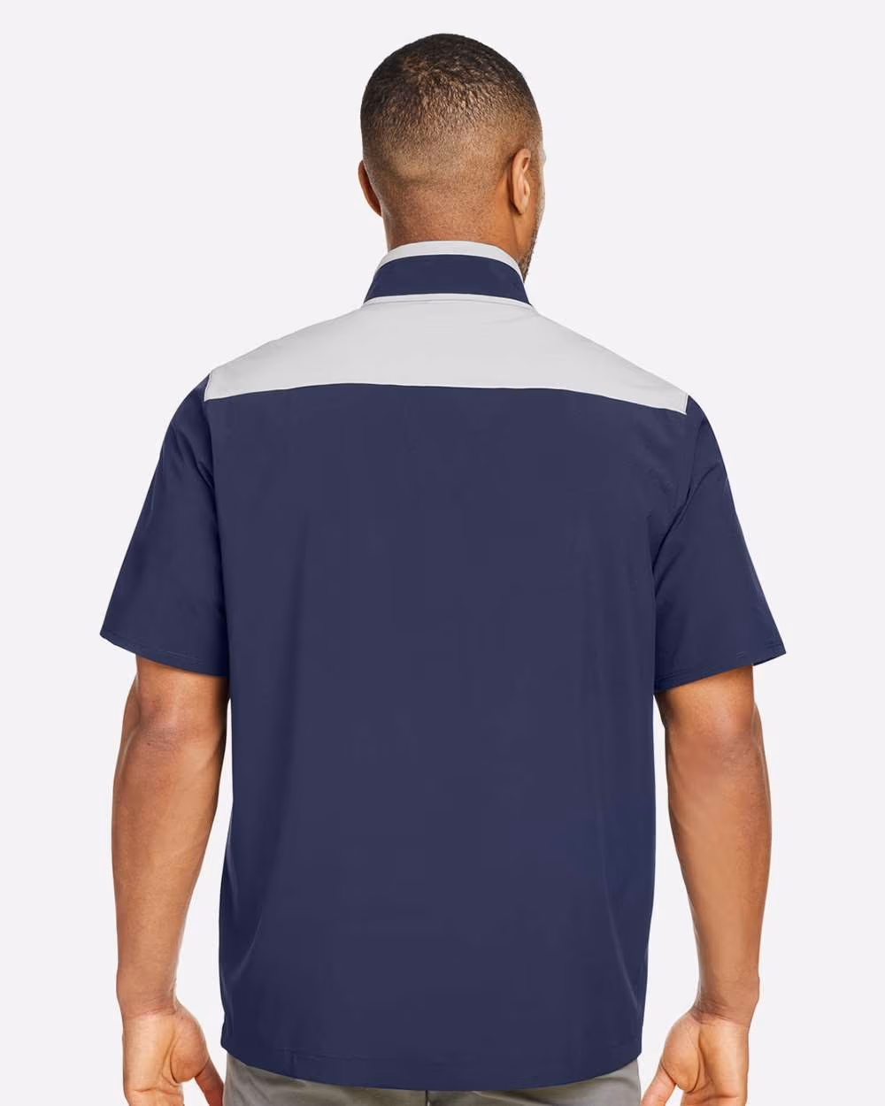 Custom Under Armour Men's Motivate 3.0 Short Sleeve Half-Zip - Midnight Navy/ White back