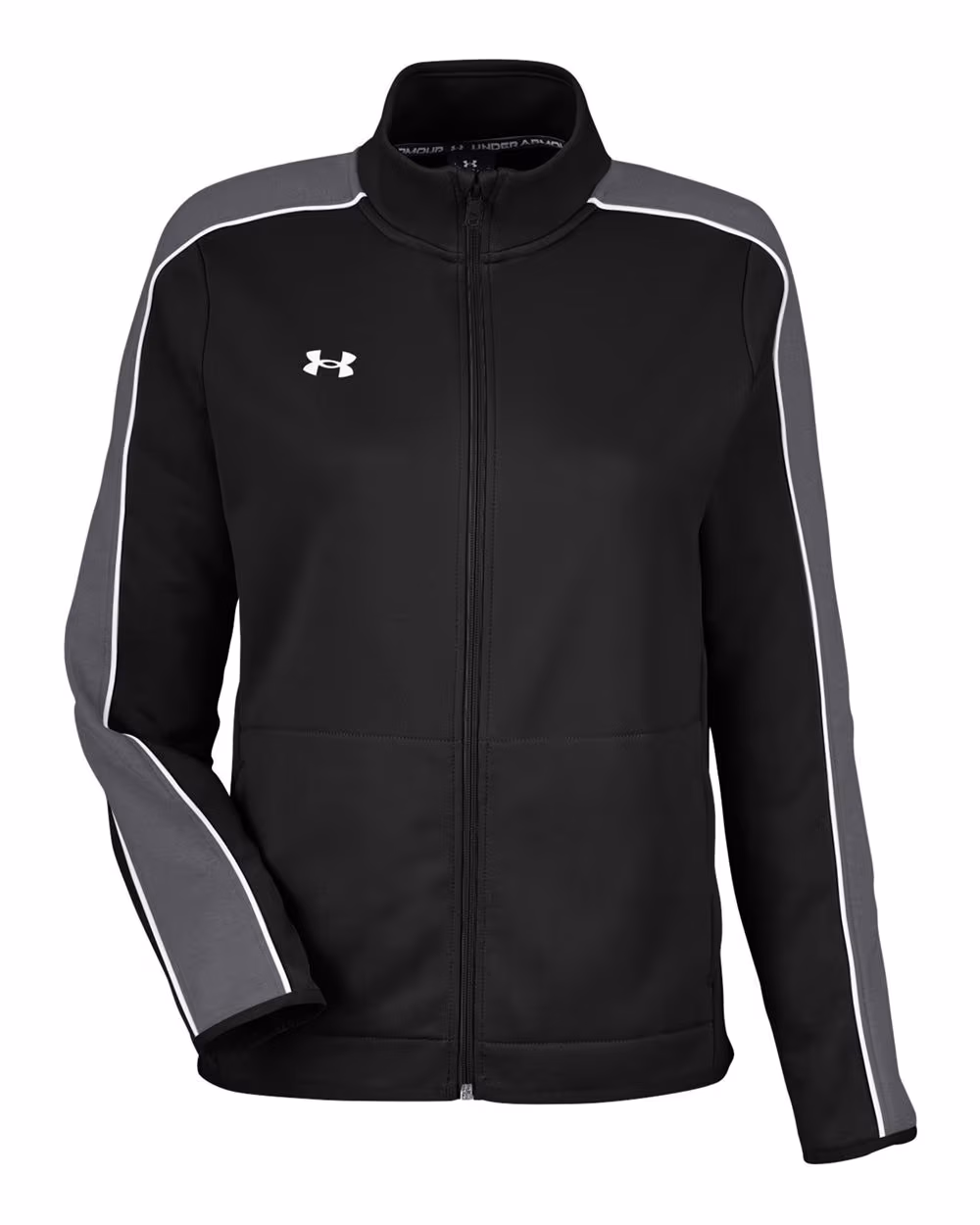 Custom Under Armour Women's Command Full-Zip 2.0 Jacket - Black/ White flat front