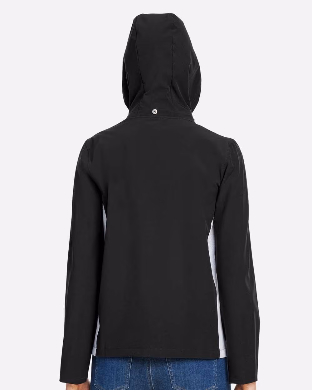 Custom Under Armour Women's Rival Stretch Jacket - Black/ White/ White back