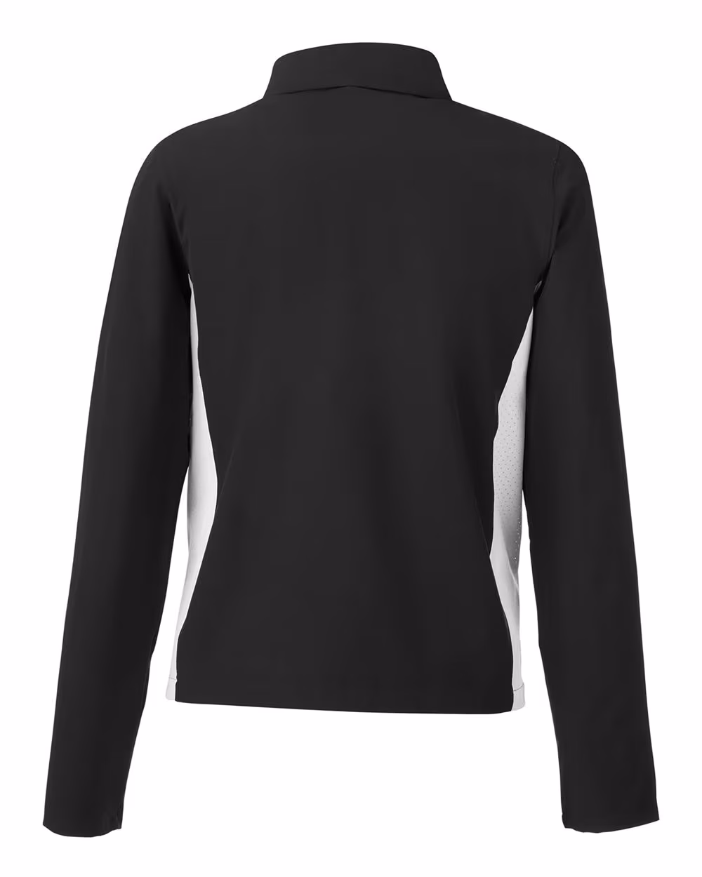 Custom Under Armour Women's Rival Stretch Jacket - Black/ White/ White flat back