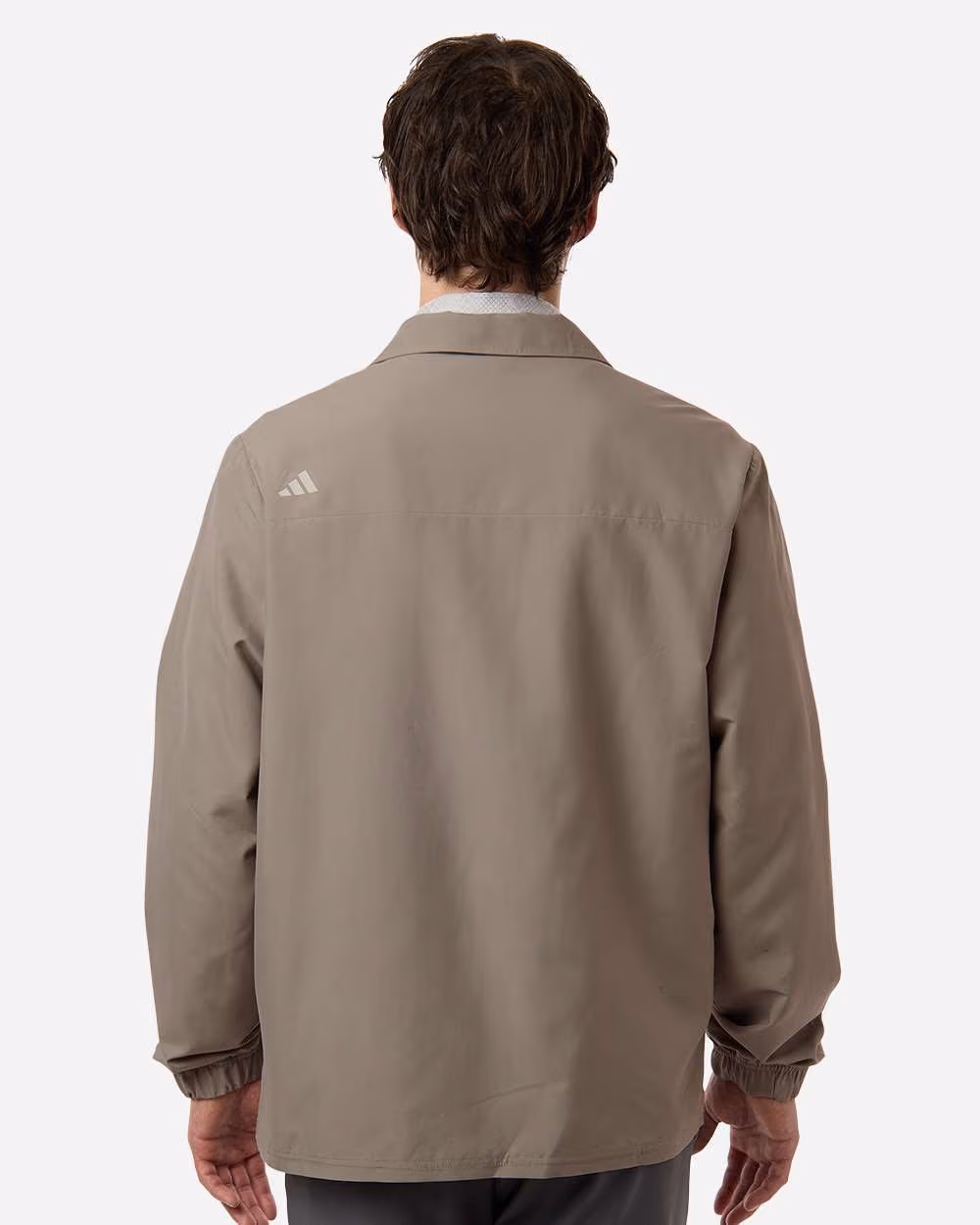 Custom Adidas Men's Lifestyle Full-Zip Jacket - Putty Beige back
