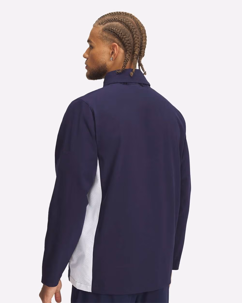 Custom Under Armour Men's Rival Stretch Jacket - Midnight Navy/ White back