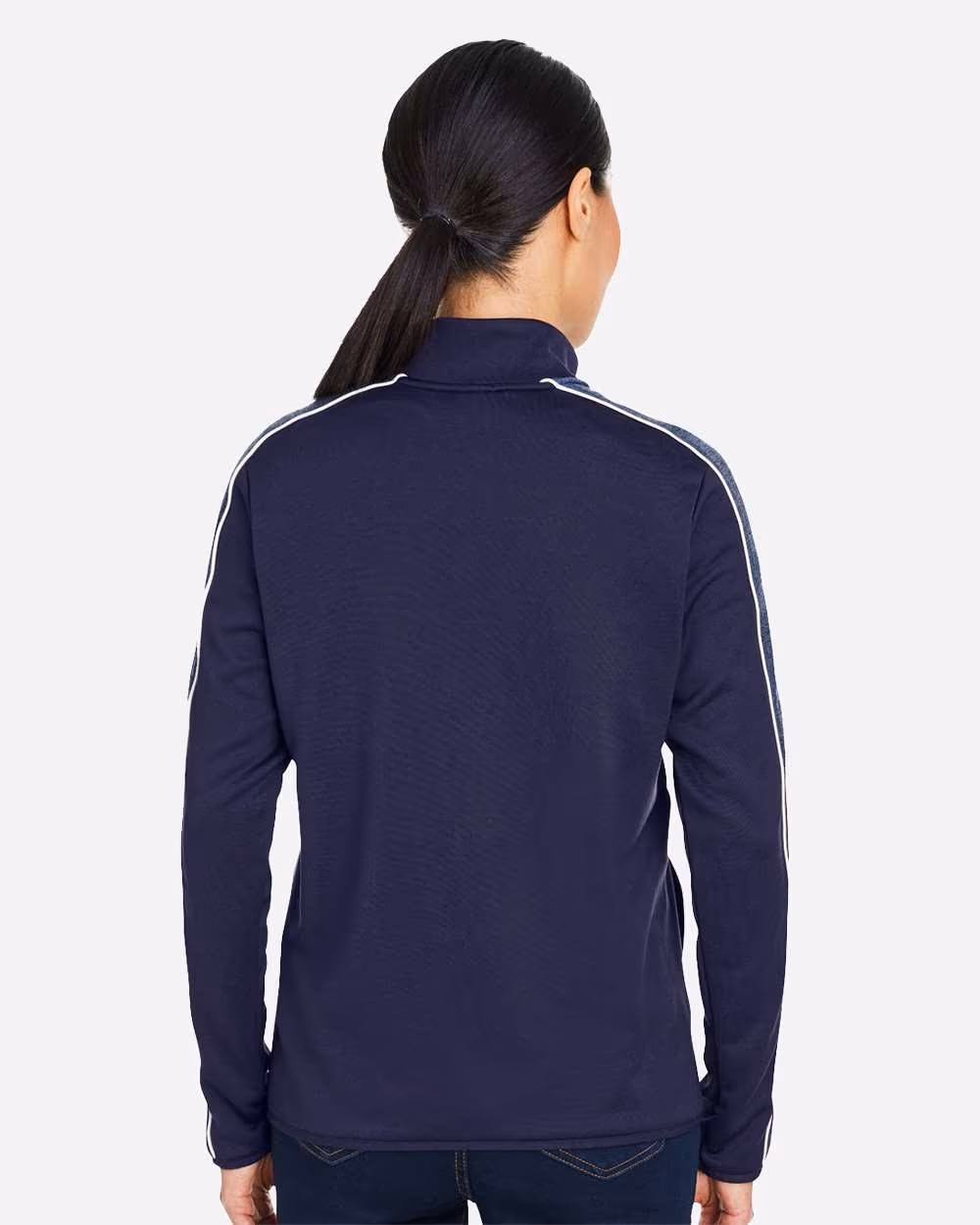 Custom Under Armour Women's Command 2.0 Quarter-Zip Pullover - Midnight Navy/ White back