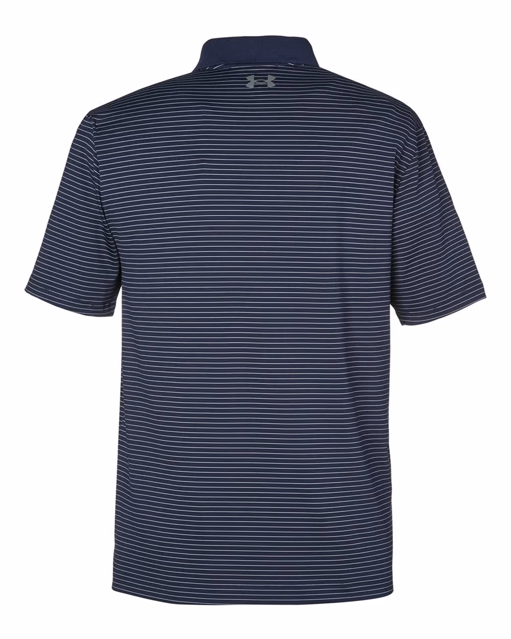 Custom Under Armour Men's 3.0 Striped Perf Polo - Midnight Navy/ White flat back