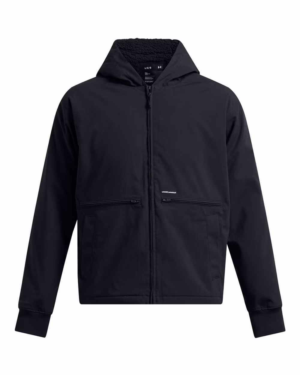 Custom Under Armour Men's Icon Fleece Jacket - Black/ Black flat front