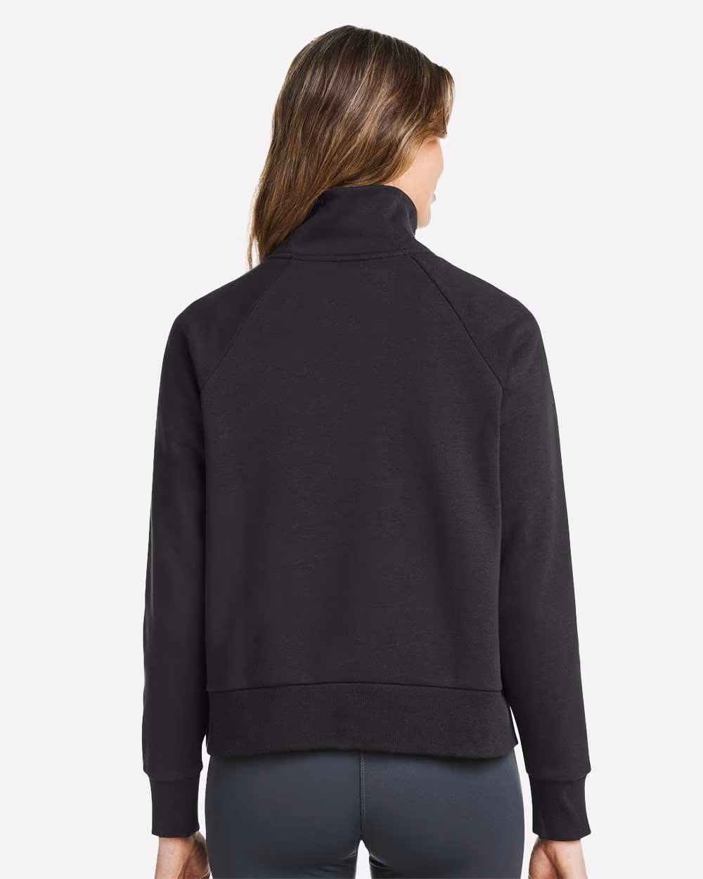 Custom Under Armour Women's Rival Fleece Half-Zip Pullover - Black/ White back