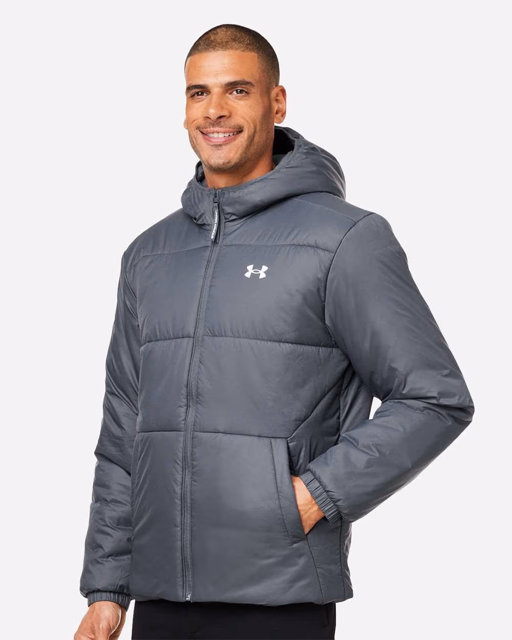 Custom Under Armour Men's LW Insulated Jacket - Castlerock/ White side