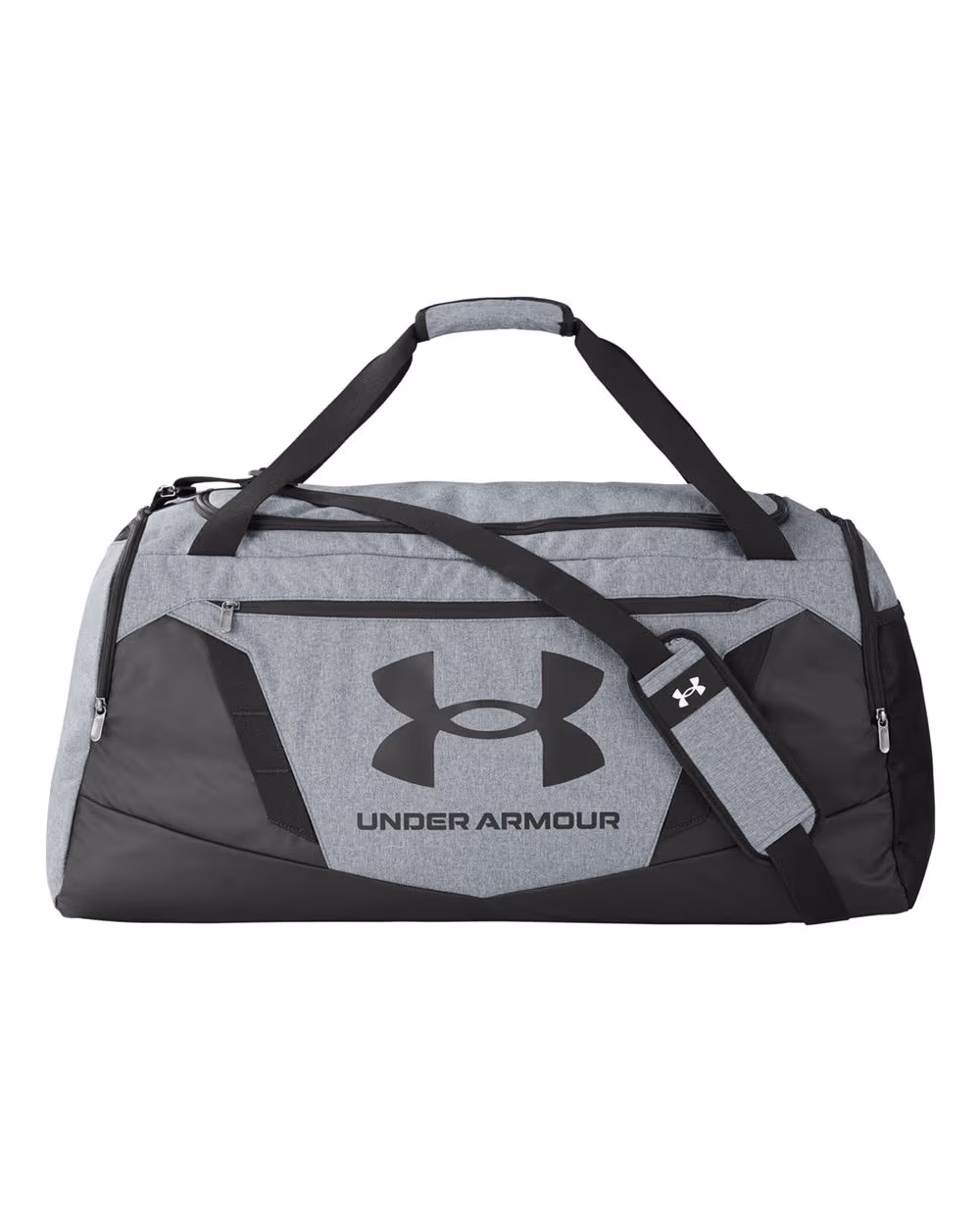 Custom Under Armour Undeniable 5.0 LG Duffel Bag - Pitch Grey Medium Heather/ Black front