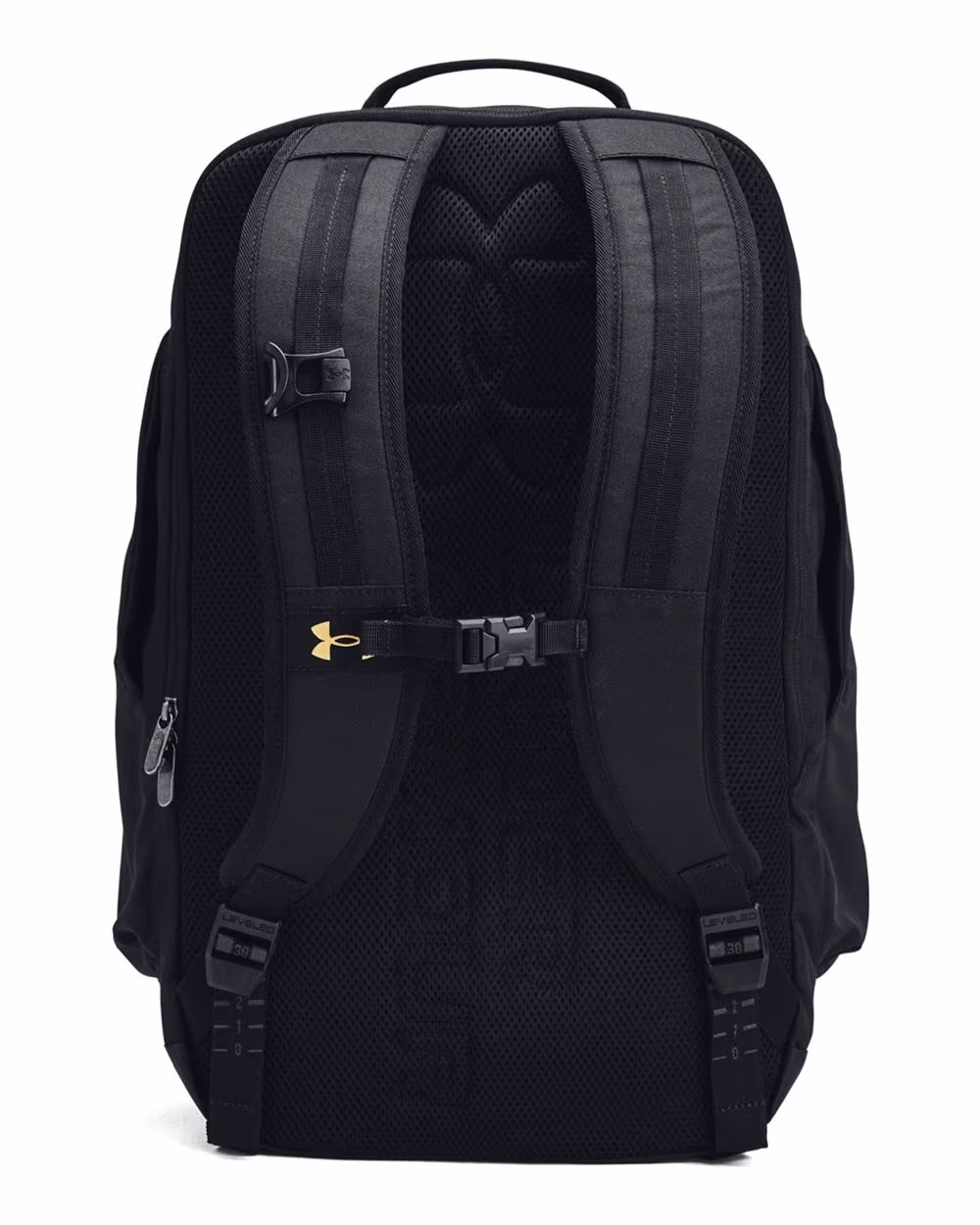 Custom Under Armour Contain Laptop Backpack 2.0 - Black/ MT Gold back
