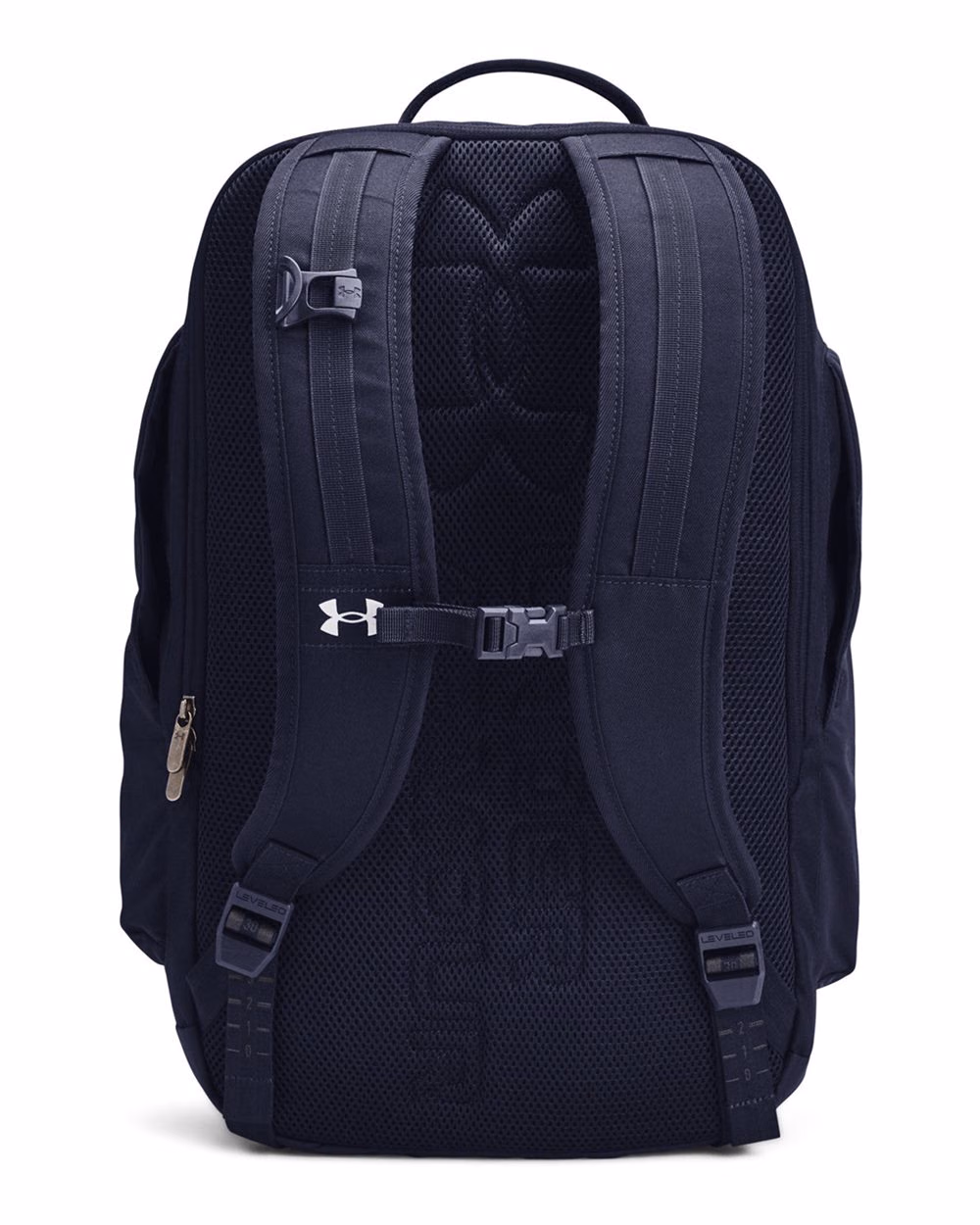 Custom Under Armour Contain Laptop Backpack 2.0 Midnight Navy/ Metallic Silver flat back