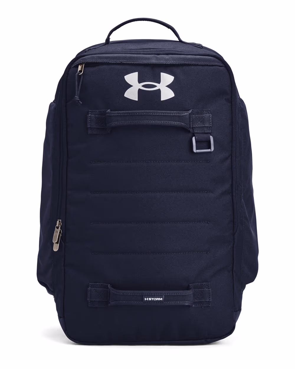 Custom Under Armour Contain Laptop Backpack 2.0 - Midnight Navy/ Metallic Silver front