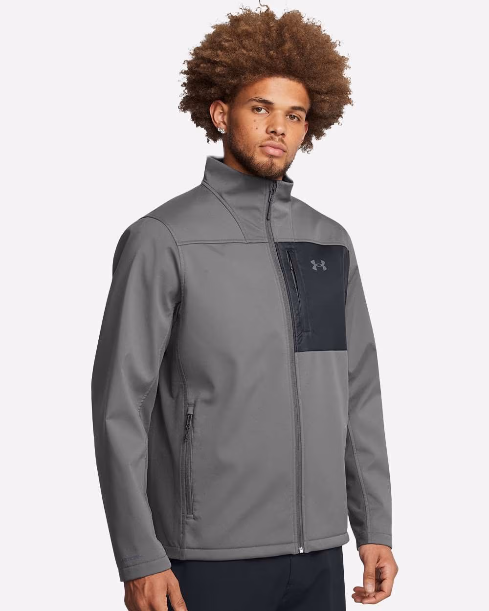 Custom Under Armour Men's ColdGear® Infrared Shield 2.0 Jacket - Castlerock Grey front