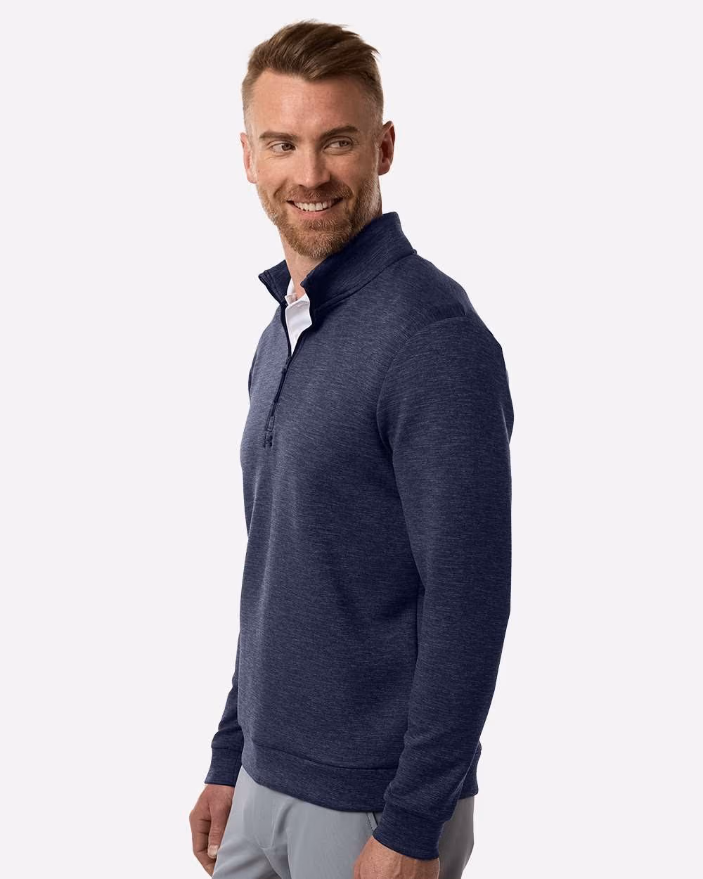 Custom Under Armour Men's Drive Midlayer Quarter-Zip Pullover - Midnight Navy/ Midnight Navy side