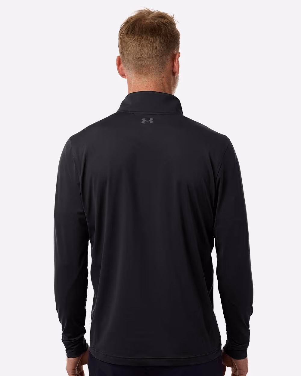 Custom Under Armour Men's Drive Quarter-Zip Pullover - Black/ Castlerock back