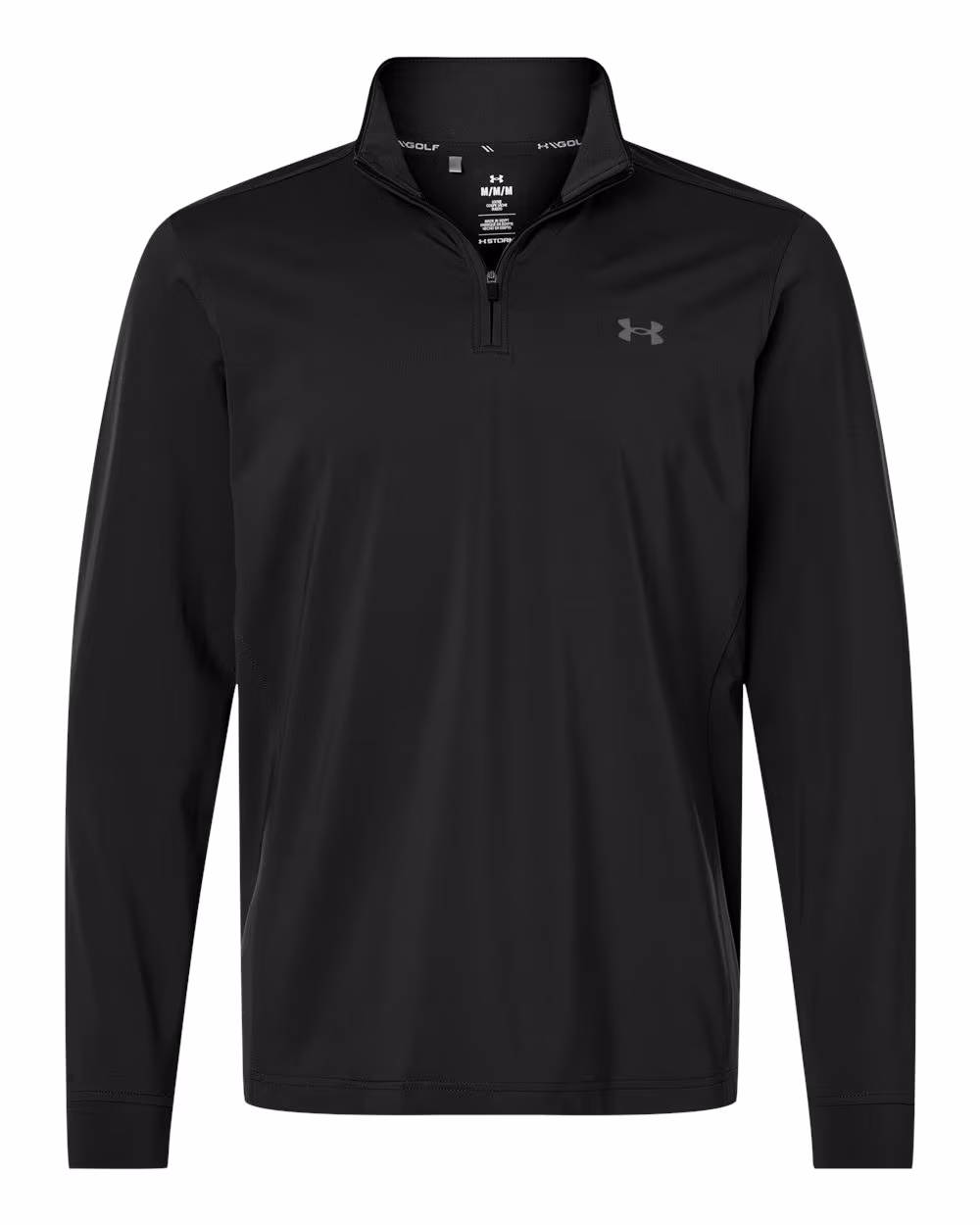 Custom Under Armour Men's Drive Quarter-Zip Pullover - Black/ Castlerock flat front