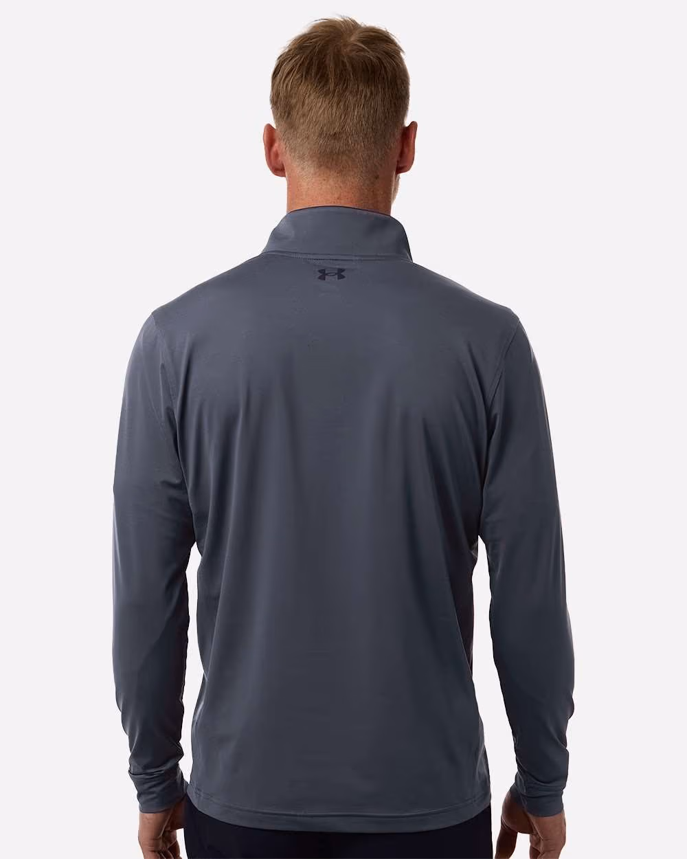 Custom Under Armour Men's Drive Quarter-Zip Pullover - Downpour Grey/ Midnight Navy back