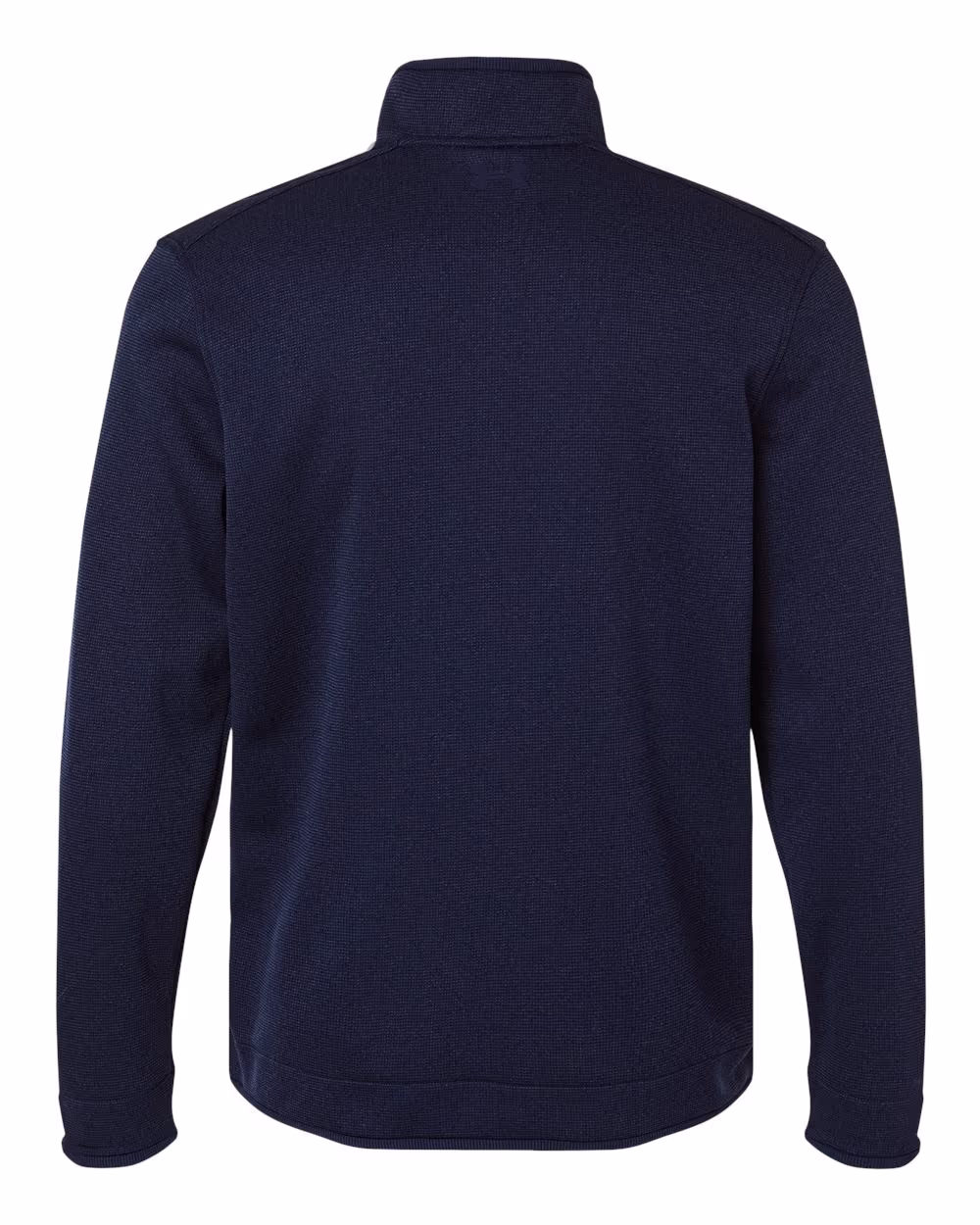 Custom Under Armour Men's Storm Sweater Fleece Quarter-Zip Pullover - Midnight Navy/ White flat back
