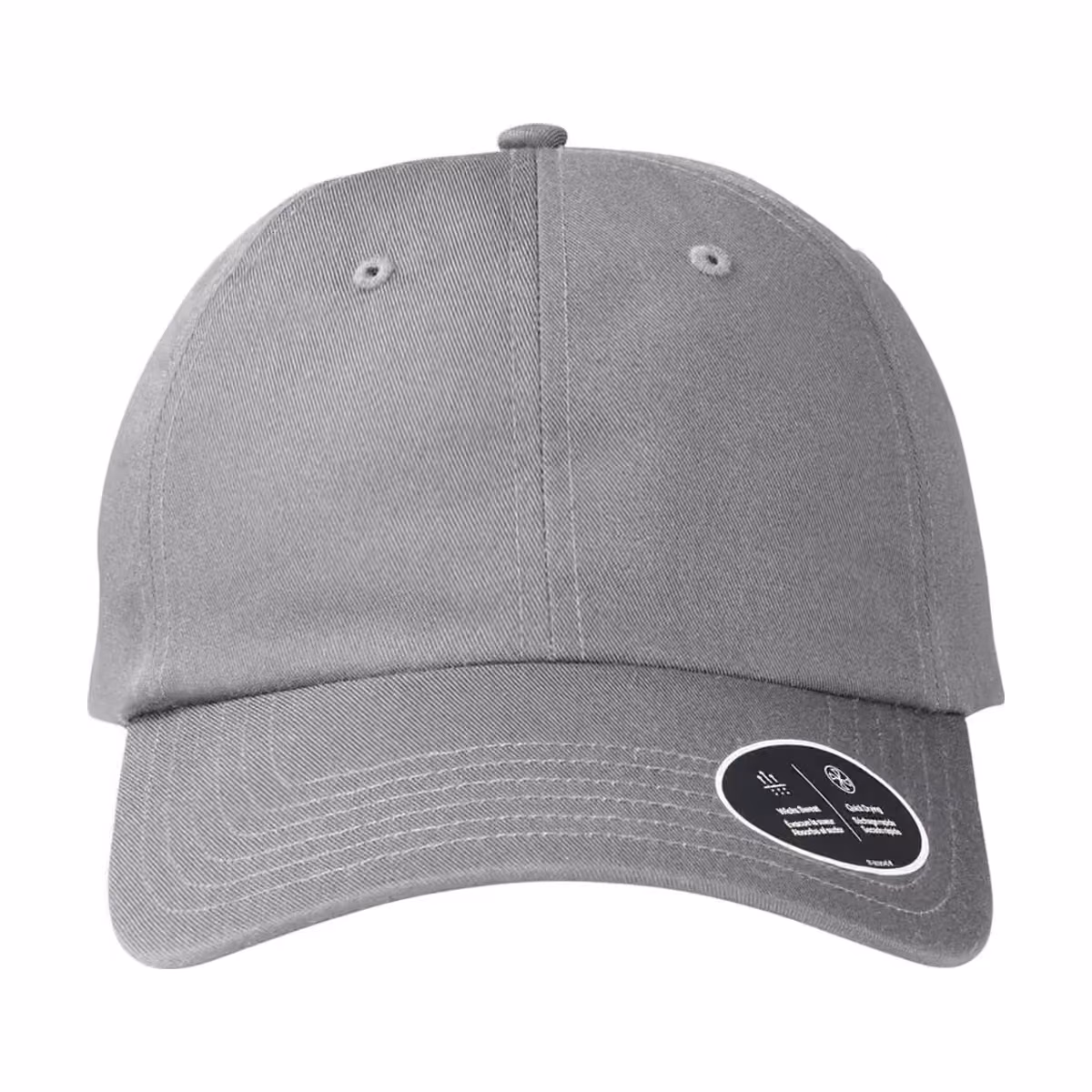 Custom Under Armour Team Chino Cap - Pitch Grey/ Pitch Grey/ Black front