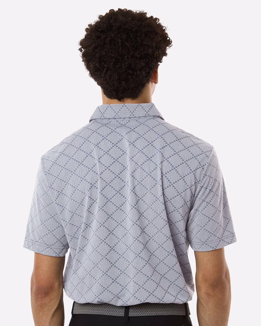 Custom Adidas Men's Ultimate365 Jacquard Polo - Collegiate Navy/ White back