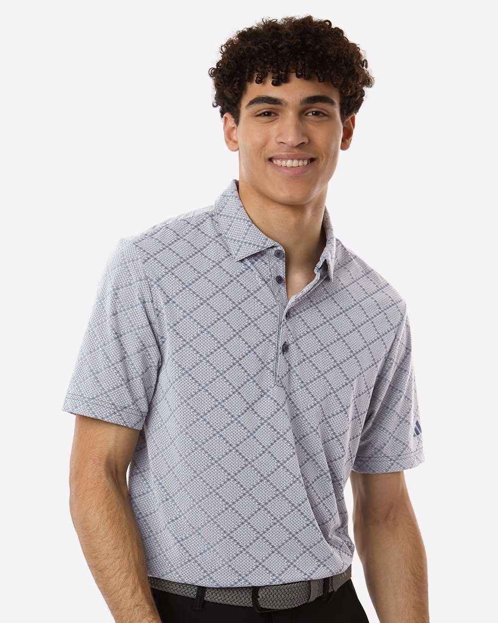 Custom Adidas Men's Ultimate365 Jacquard Polo - Collegiate Navy/ White front