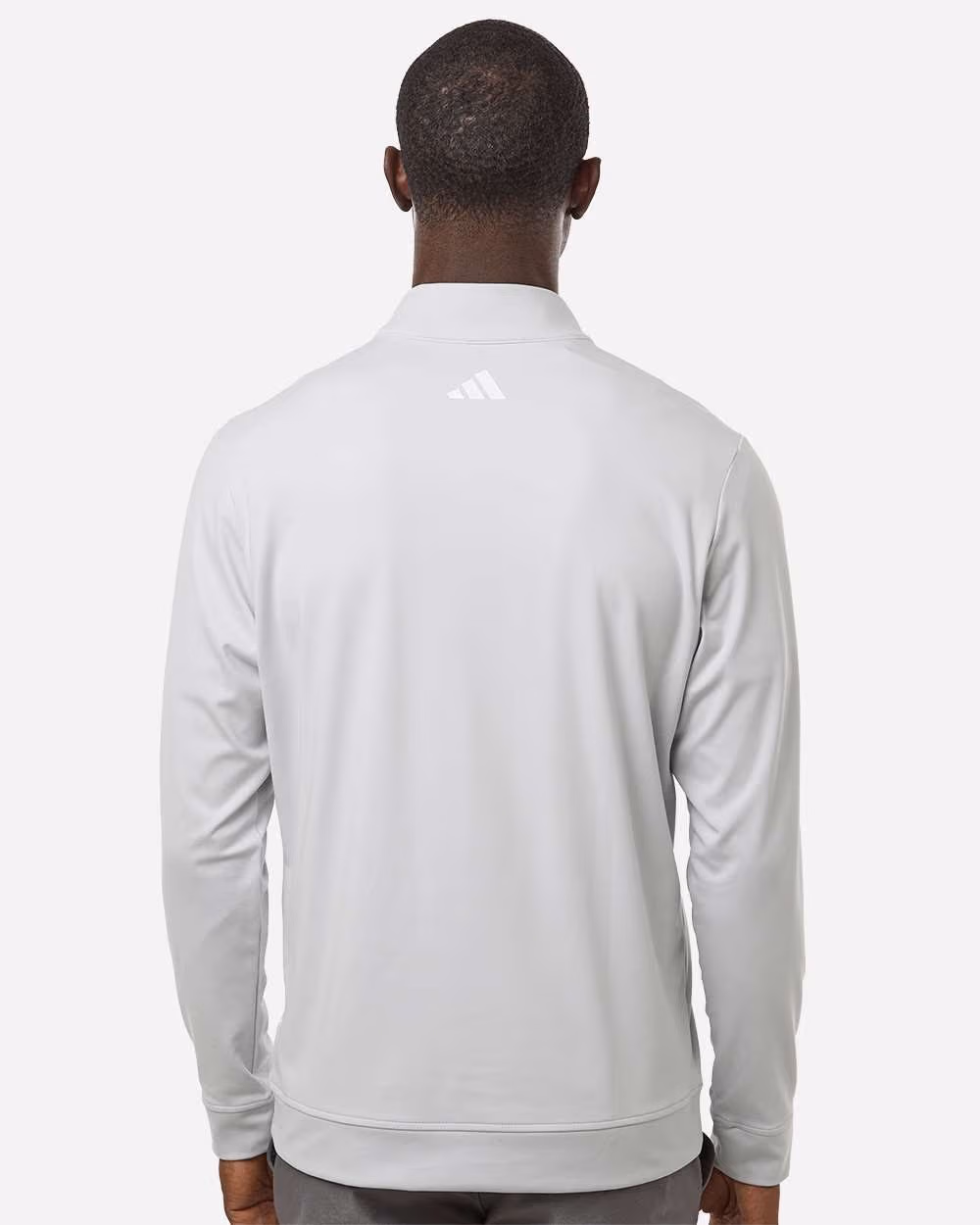 Custom Adidas Men's Ultimate365 Classic Quarter-Zip Pullover - Clear Grey back