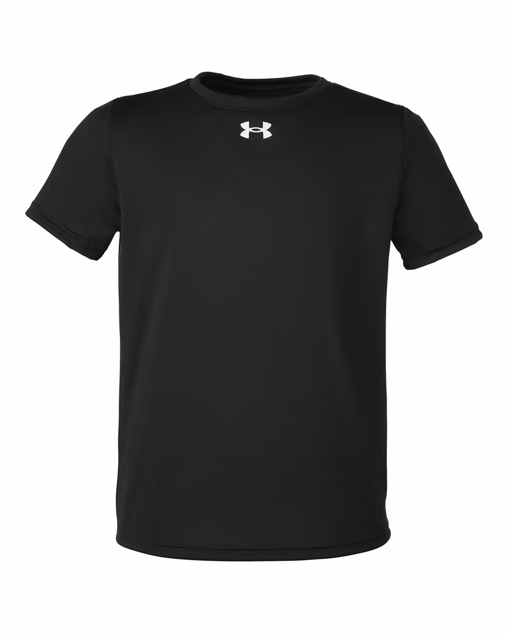 Custom Under Armour Youth Tech™ Team T-Shirt - Black/ White flat front
