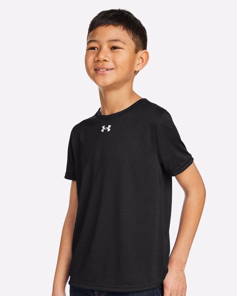 Custom Under Armour Youth Tech™ Team T-Shirt - Black/ White side