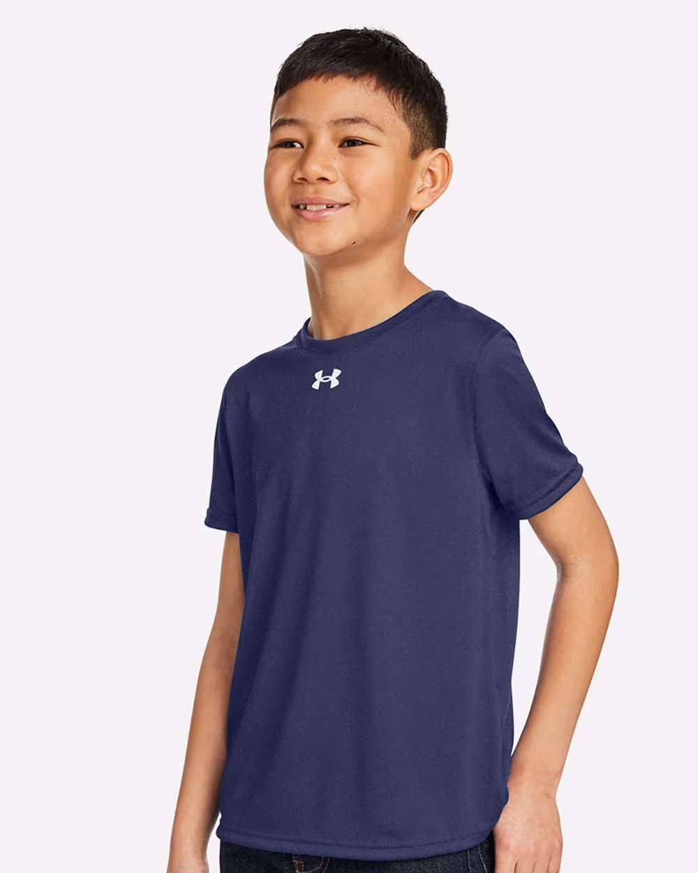 Custom Under Armour Youth Tech™ Team T-Shirt - Midnight Navy/ White side