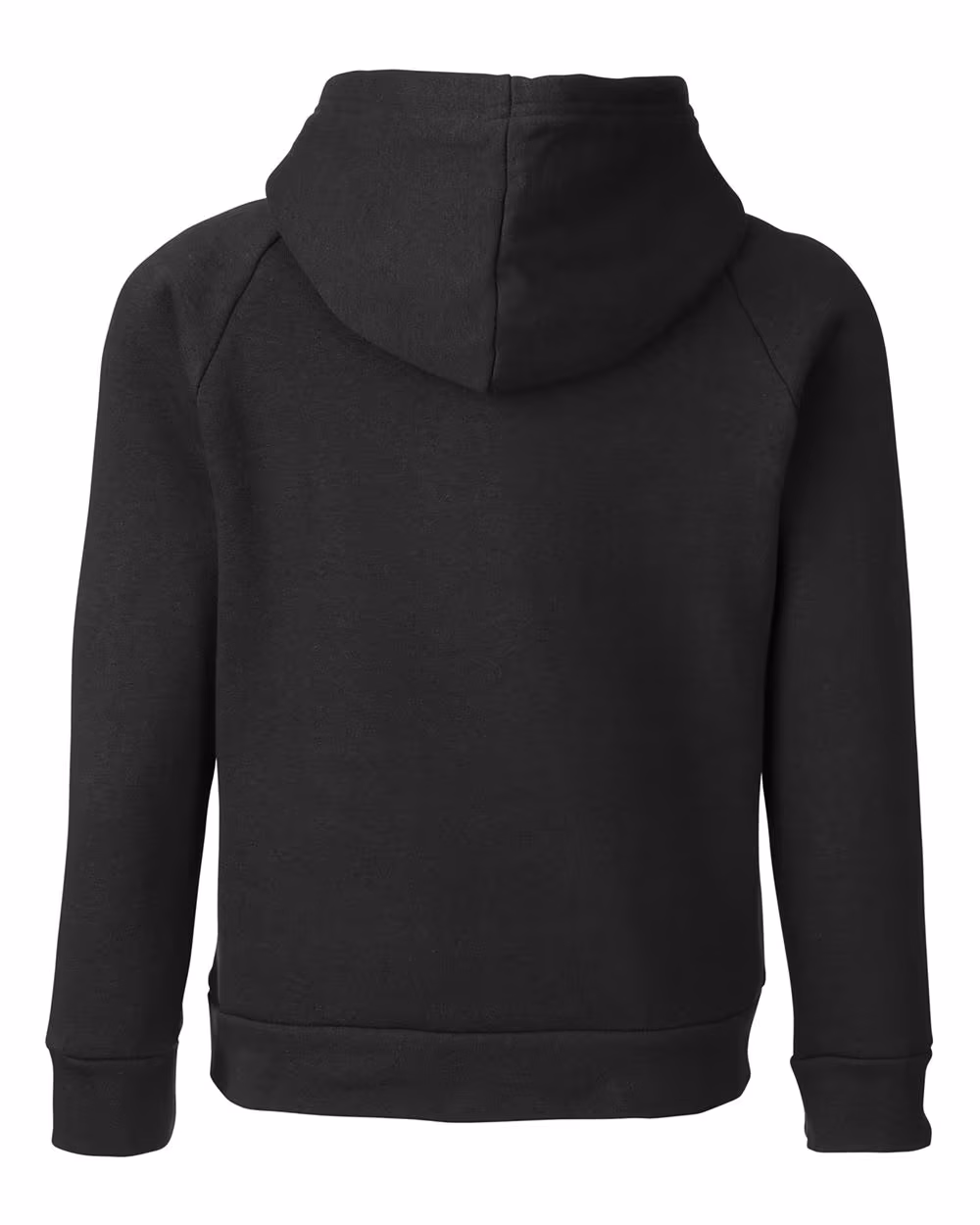 Custom Under Armour Youth Rival Fleece Hooded Sweatshirt - Black/ White flat back